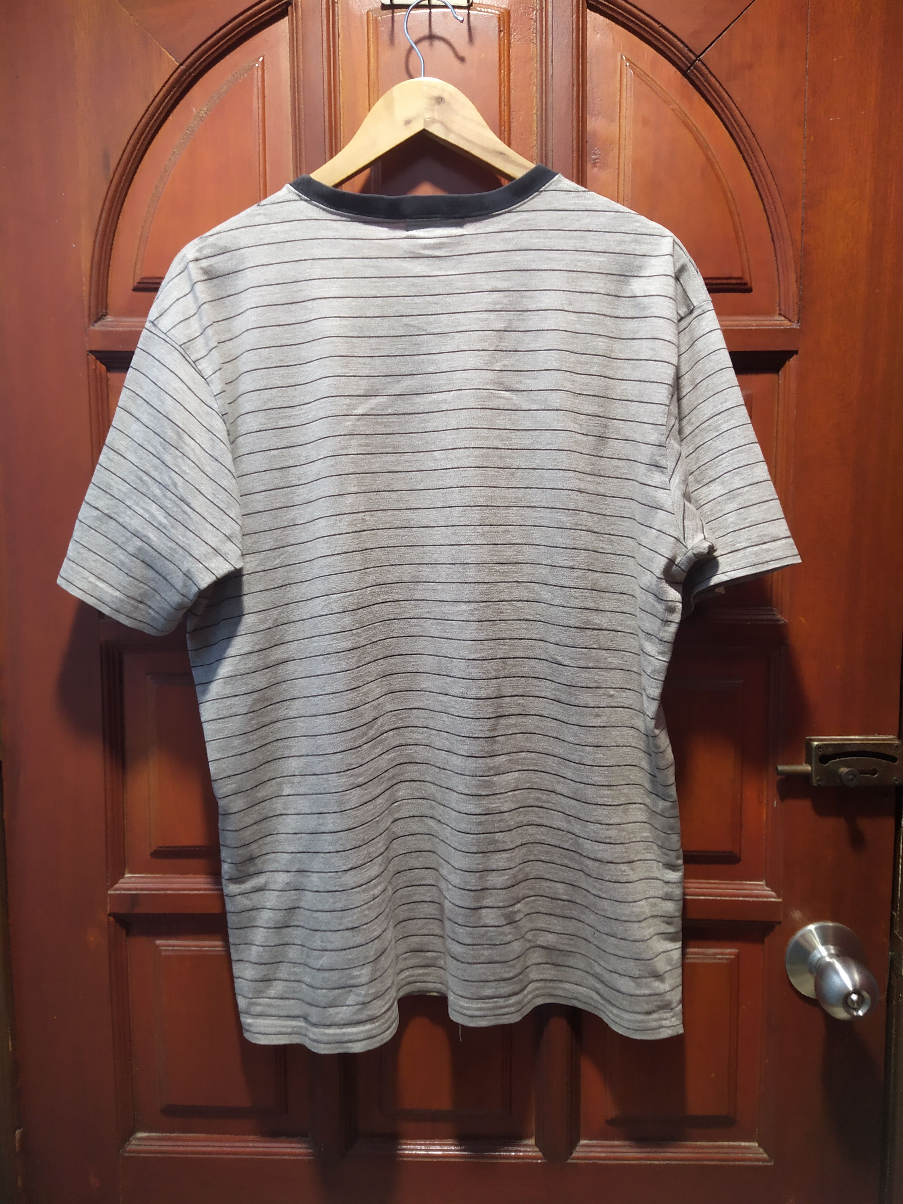 Michiko Koshino London VINTAGE Michiko London Jeans Striped Ringer Tee Gray Black Size US L / EU 52-54 / 3 - 3 Thumbnail