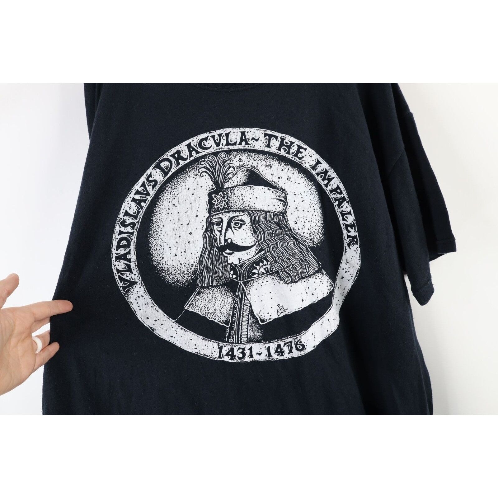 Vintage Vintage Spell Out Vladislavs Dracula The Impaler T-Shirt Size US XL / EU 56 / 4 - 4 Thumbnail