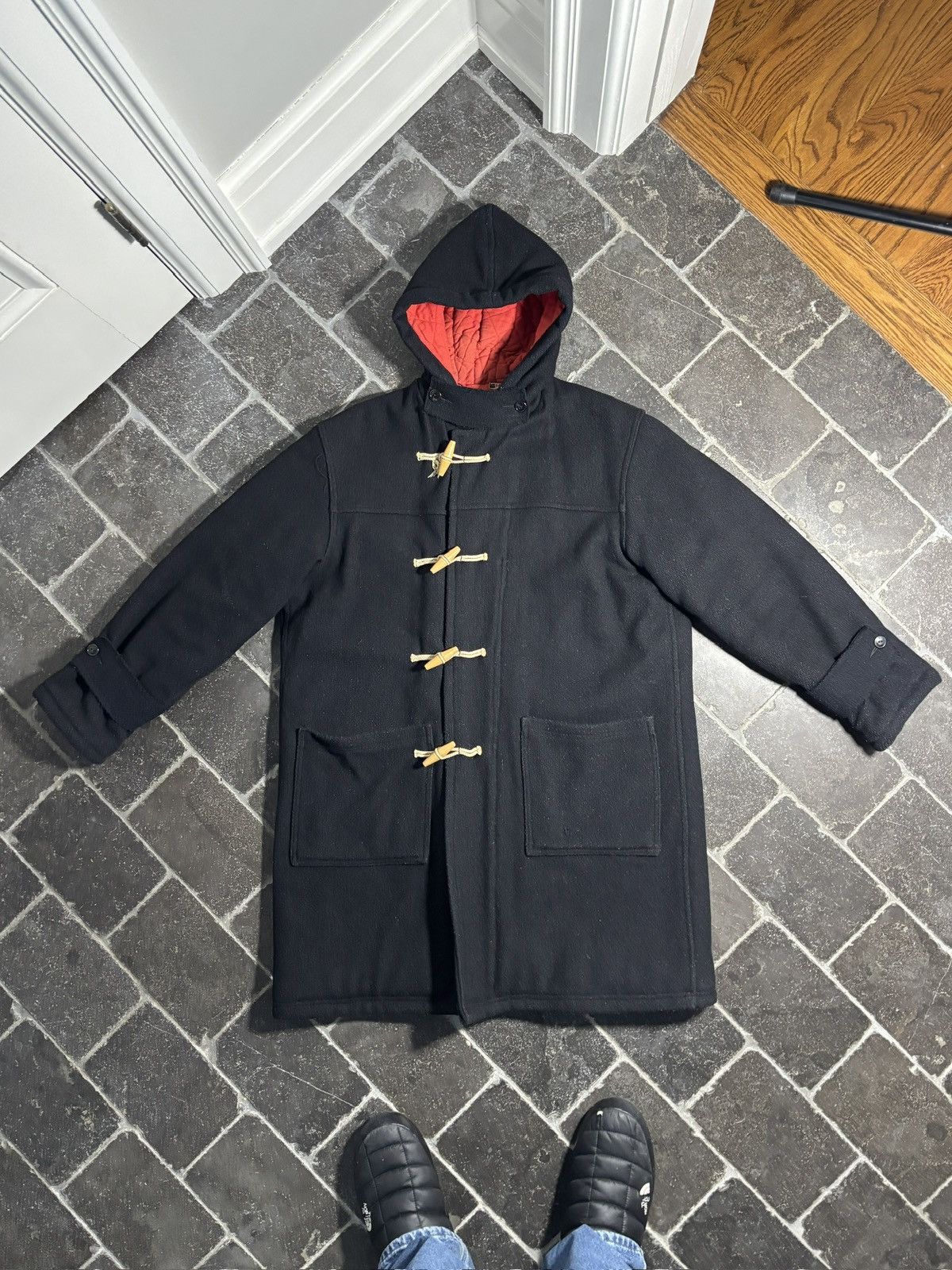 Vintage True Vintage Wool Duffle Coat Hooded Jacket Heavy Parka 60s Size US S / EU 44-46 / 1 - 12 Thumbnail