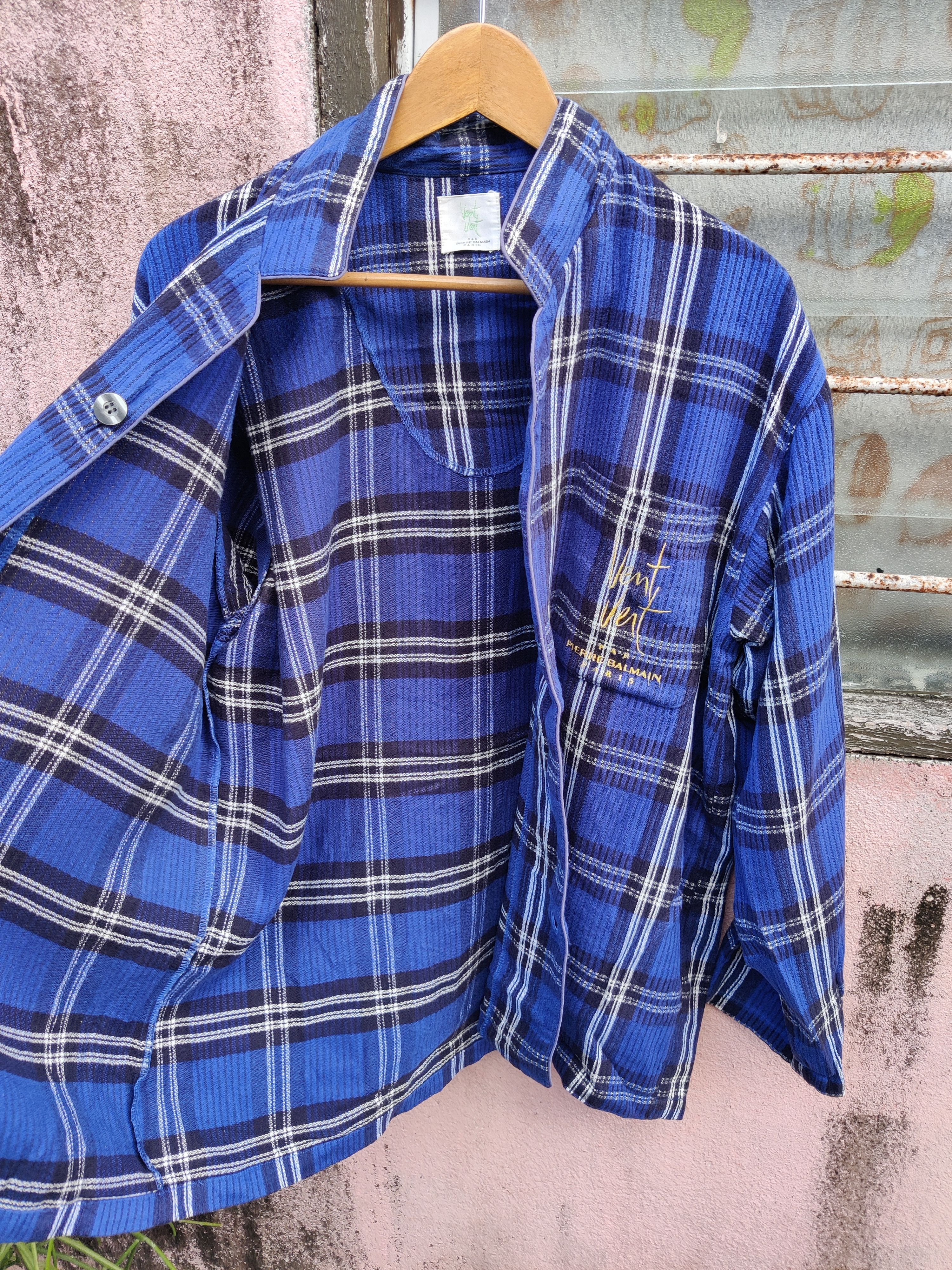 Pierre Balmain Vintage Vent Vent Pierre Balmain Checkers Shirt Size US L / EU 52-54 / 3 - 4 Thumbnail
