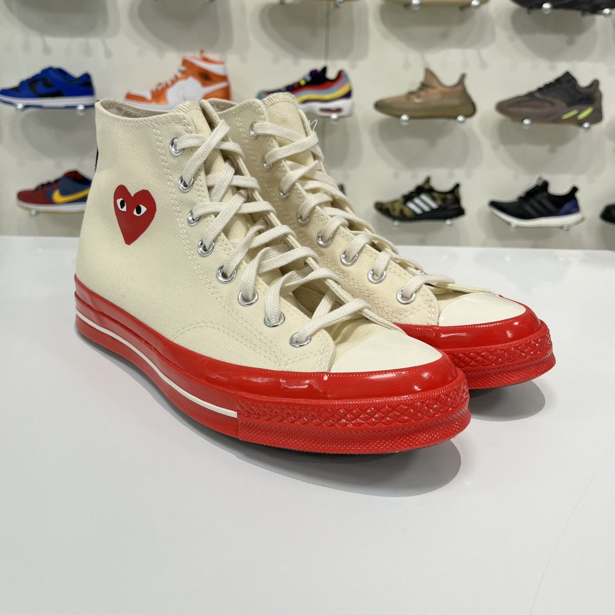 Comme des Garcons × Converse Converse Chuck Taylor All Star 70 Hi x CDG Play Red Midsole Size US 10 / EU 43 - 8 Thumbnail