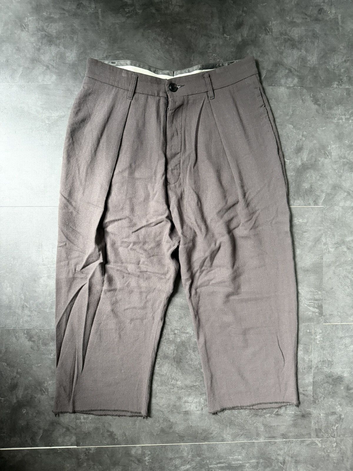 Rick Owens F/W 10 "GLEAM" Cropped Pleated Runway Wool Pants Size US 32 / EU 48 - 1 Thumbnail