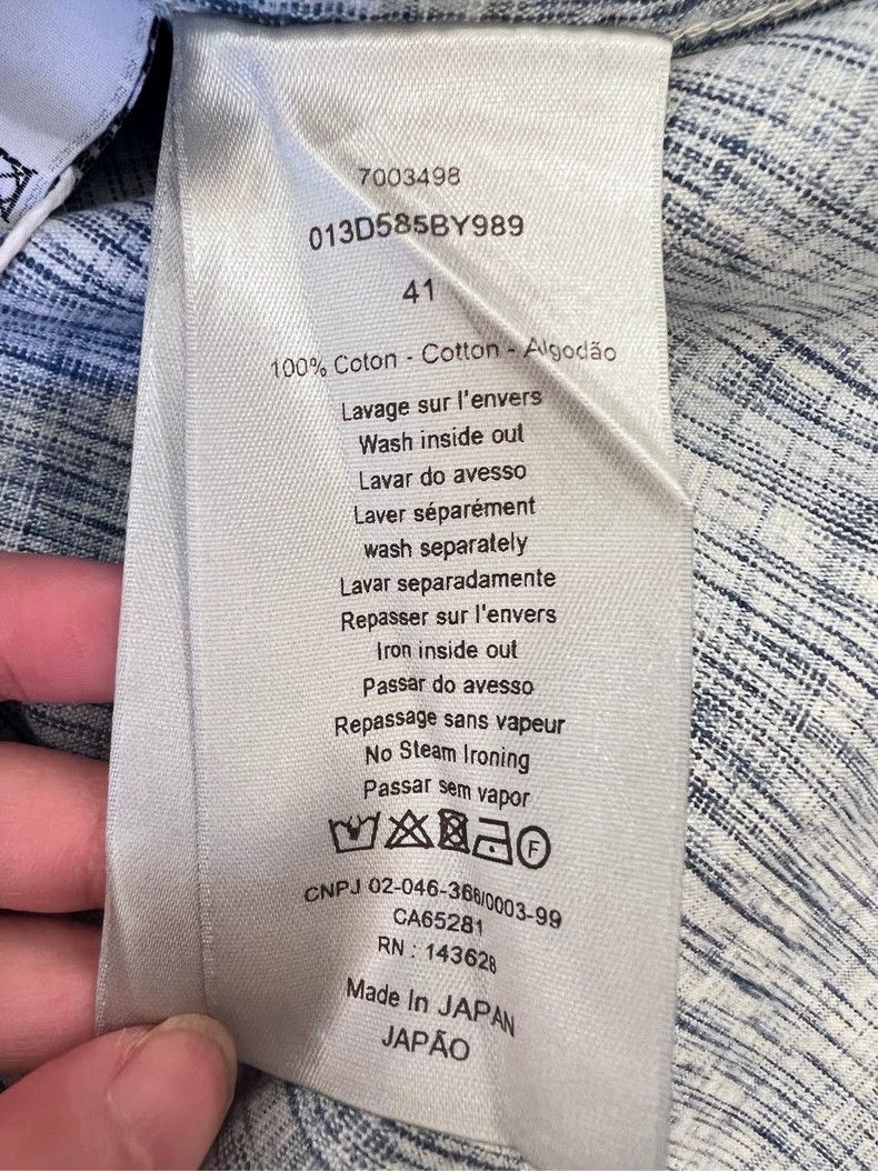 Dior Dior Size 41 Blue full-print classic logo denim shirt 2504 Size US XXS / EU 40 - 4 Thumbnail