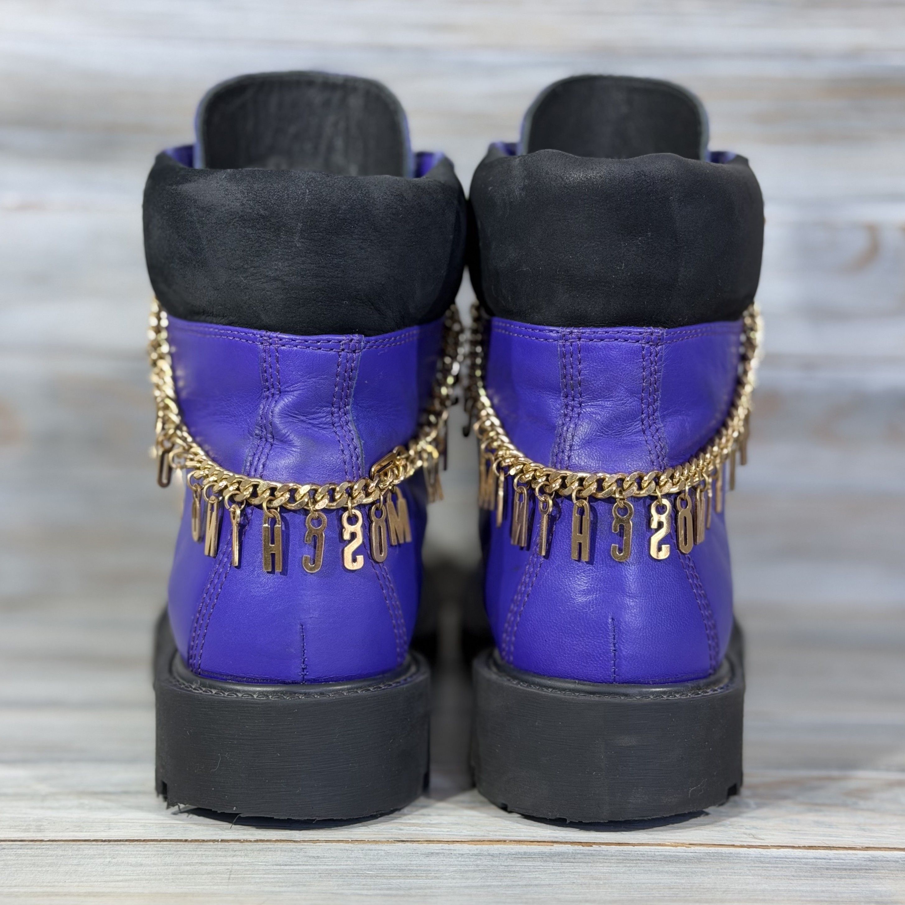 H&M × Moschino H&M x MOSCHINO Leather Boots Ankle Gold Chain LimitedEdition Size US 8 / IT 38 - 24 Thumbnail