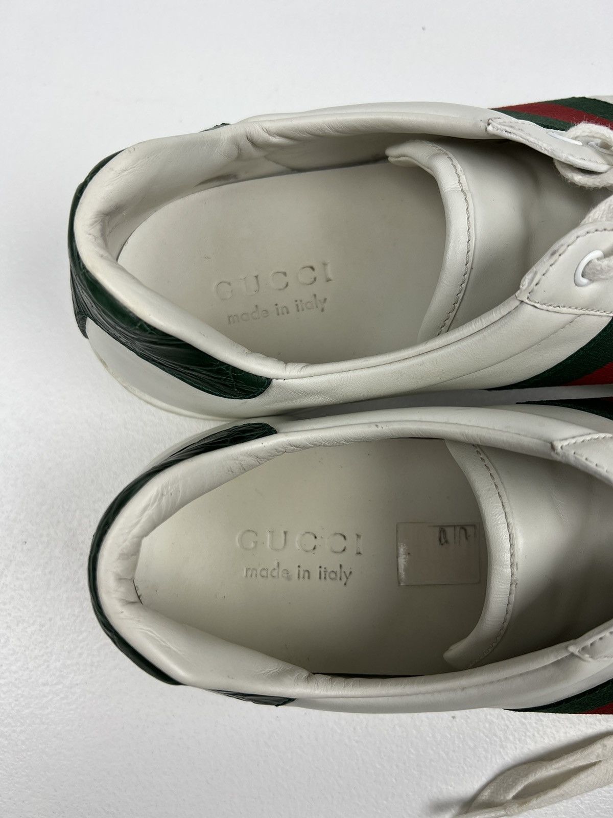 Gucci GUCCI Sneakers Low Top Leather Shoes ACE Web Stripe White Size US 9.5 / EU 42-43 - 17 Thumbnail