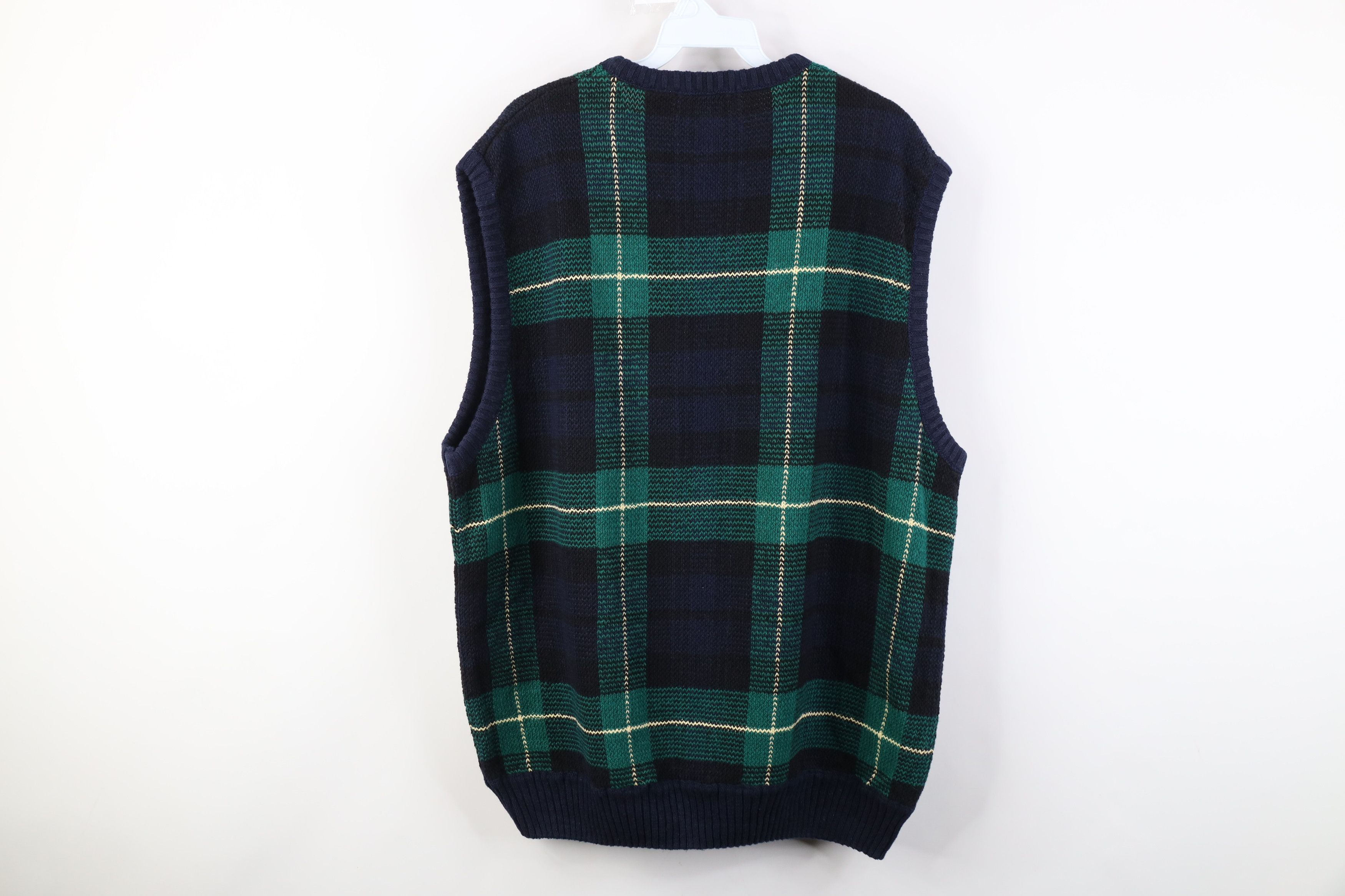 Vintage Vintage 90s Streetwear Blend Knit V-Neck Sweater Vest Plaid Size US XL / EU 56 / 4 - 8 Thumbnail