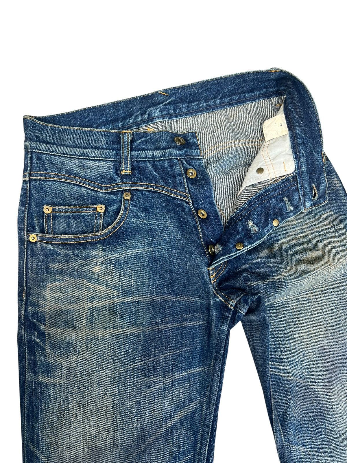 Japanese Brand Gangsterville Glad Hand Japan Dirty Mud Denim Selvedge Jeans Size US 28 / EU 44 - 4 Thumbnail