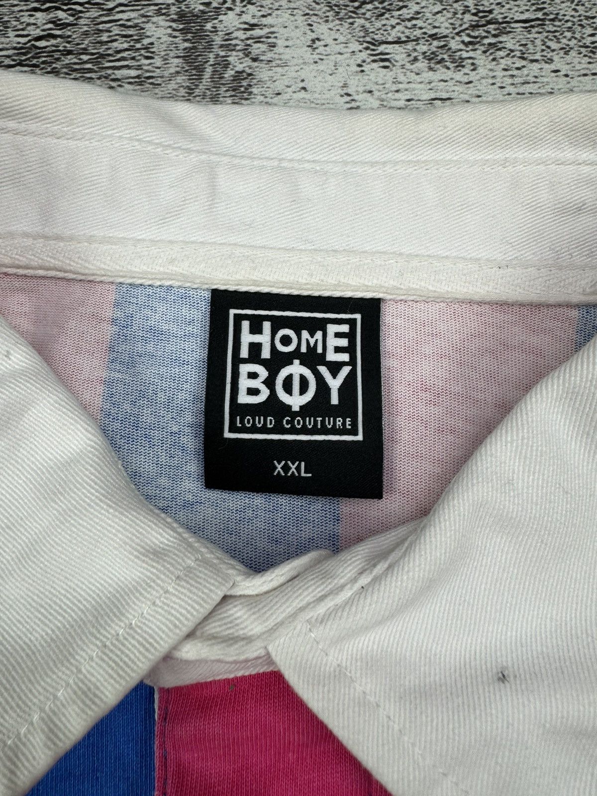 HOMME BOY CO. Vintage Very Rare Striped Polo Home Boy Loud Couture T Shirt Size US XXL / EU 58 / 5 - 9 Thumbnail