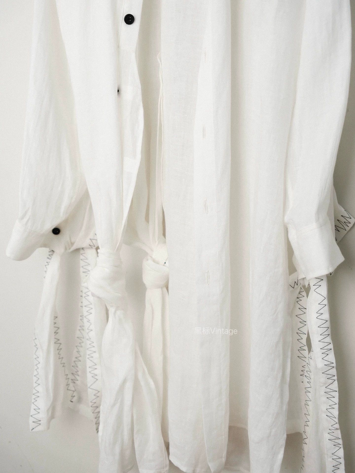 Yohji Yamamoto Yohji Yamamoto 24ss Vntg Dbl Collar Knot Linen Shirt Size US XL / EU 56 / 4 - 7 Thumbnail