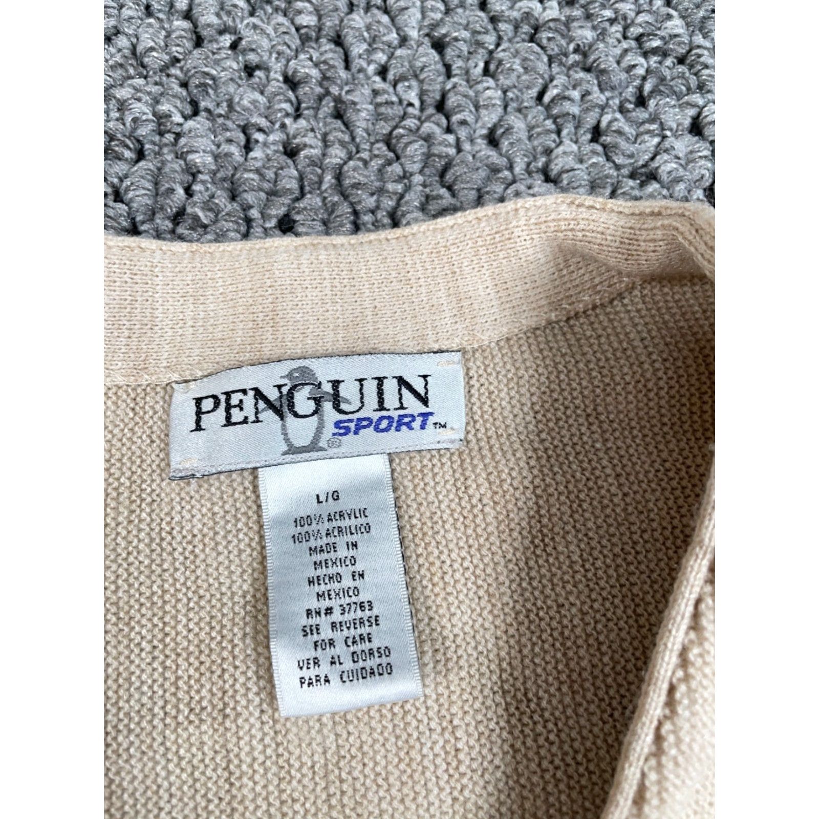 Vintage VINTAGE Penguin Cardigan Sweater Adult Large Beige Lightweight Knit 90s Preppy Mens Size US L / EU 52-54 / 3 - 3 Thumbnail