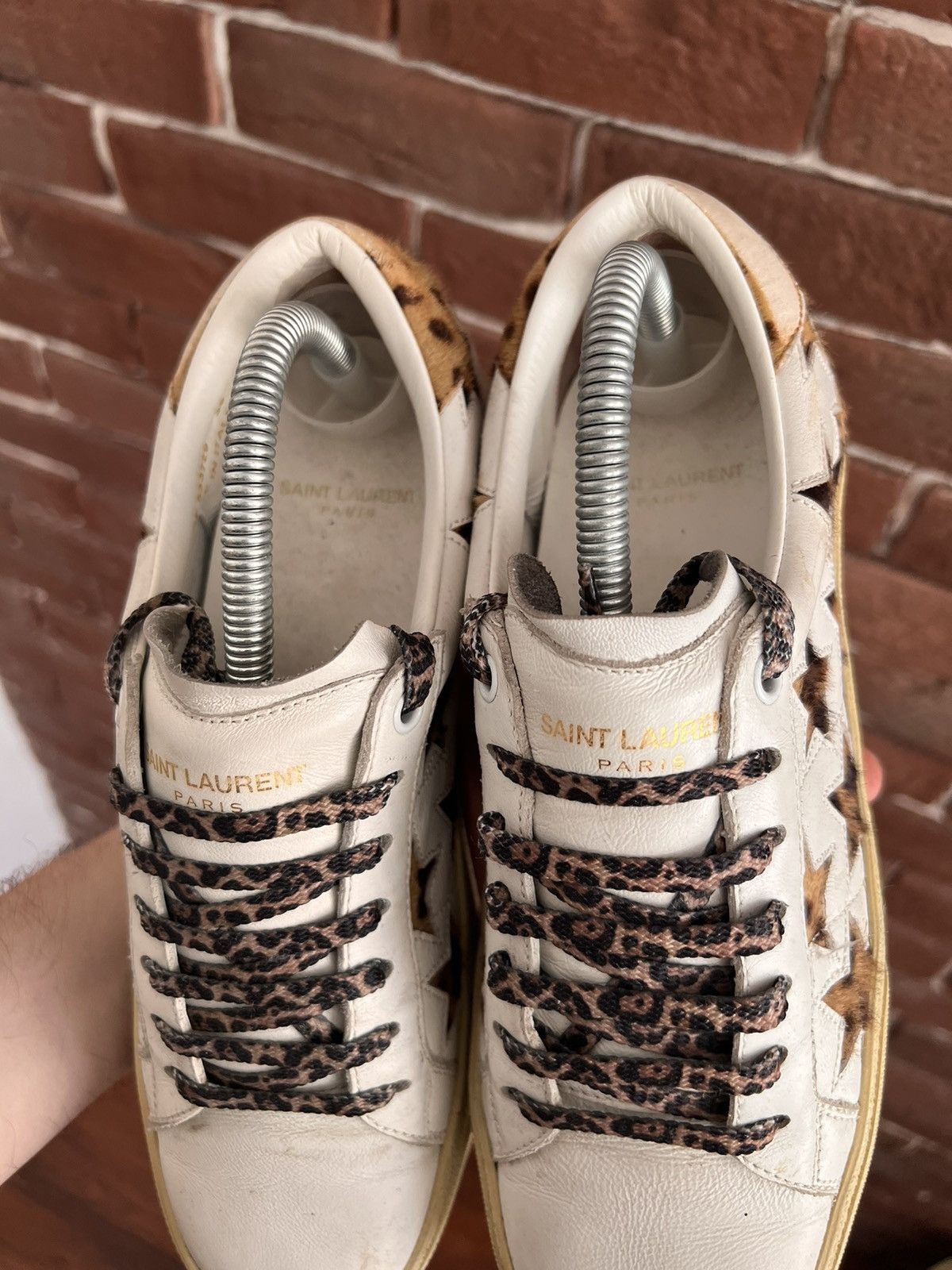 Saint Laurent Paris Saint Laurent Low Top Leather Designer Sneakers Hype Wmns Size US 8 / IT 38 - 8 Thumbnail