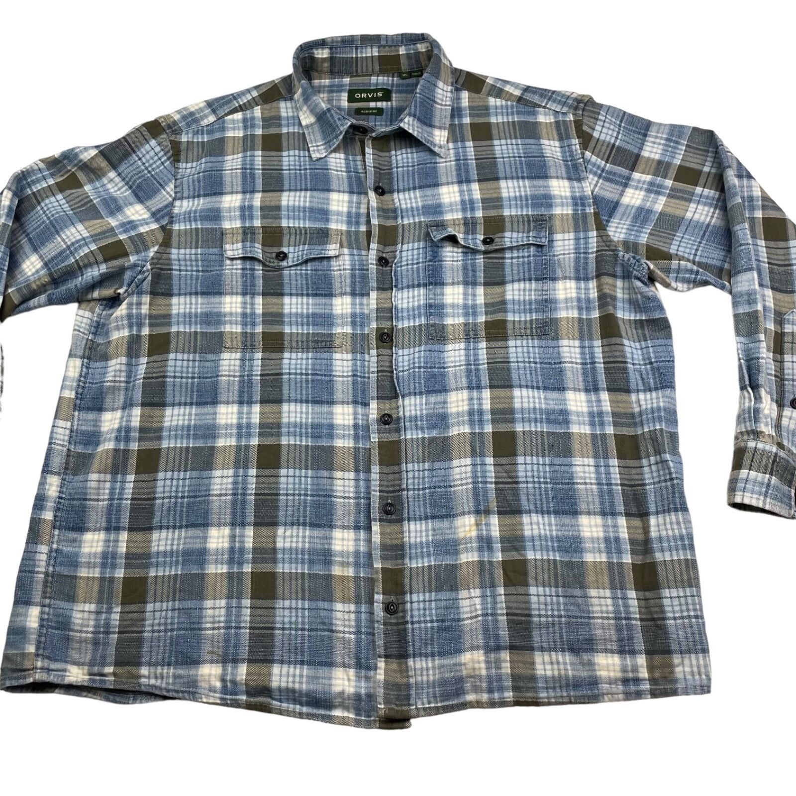 Orvis Orvis Men's 100% Cotton Active Fit L/S Work Shirt Indigo Blu Size US XL / EU 56 / 4 - 2 Thumbnail