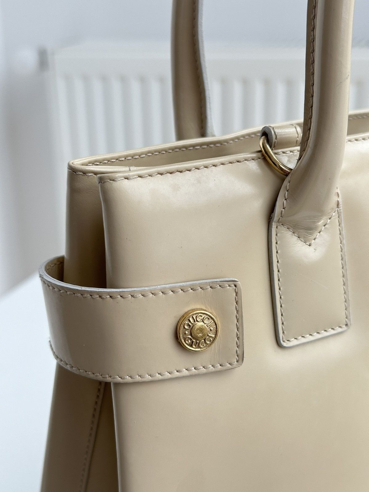 Gucci Vintage Gucci Leather Beige Shoulder Hand bag 000 2404 0503 Size ONE SIZE - 15 Thumbnail