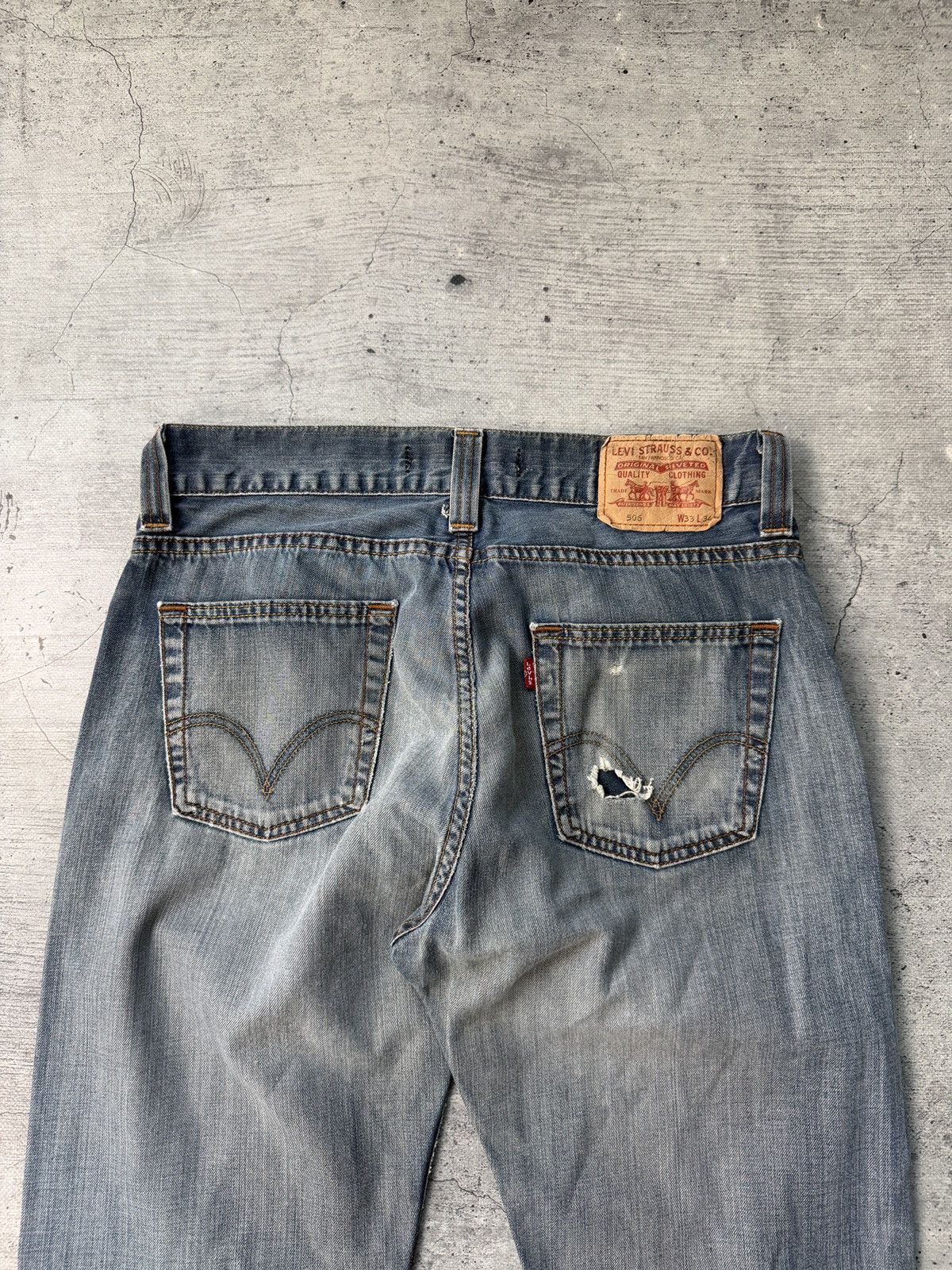 Levi's Levis 506 Vintage Washed Straight Denim Jeans Size US 33 - 3 Thumbnail