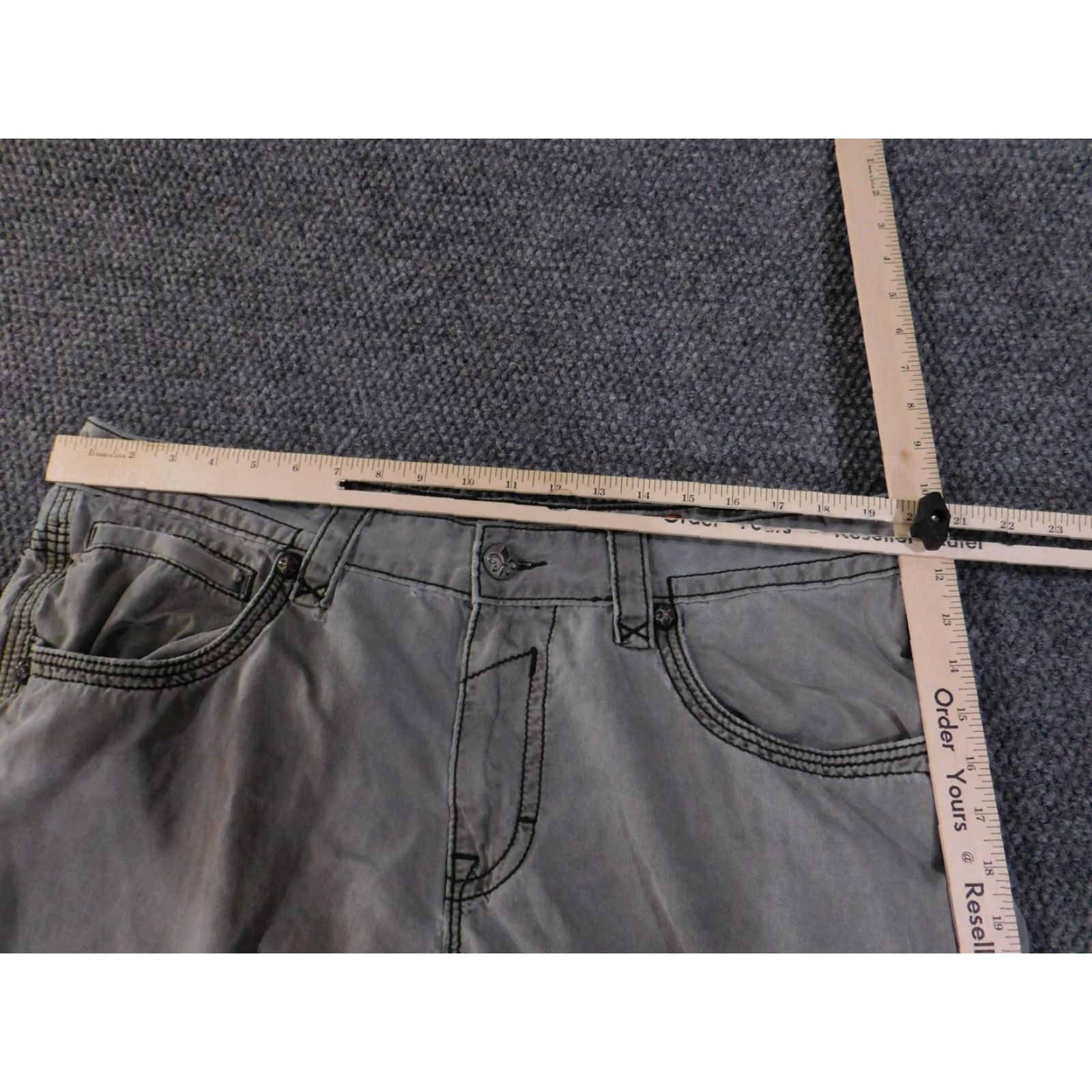 Vintage VINTAGE Rock Revival Jeans Mens 40 Sage Green RPMU08T2 Straight Leg Embroidered Pockets Size US 40 / EU 56 - 6 Thumbnail