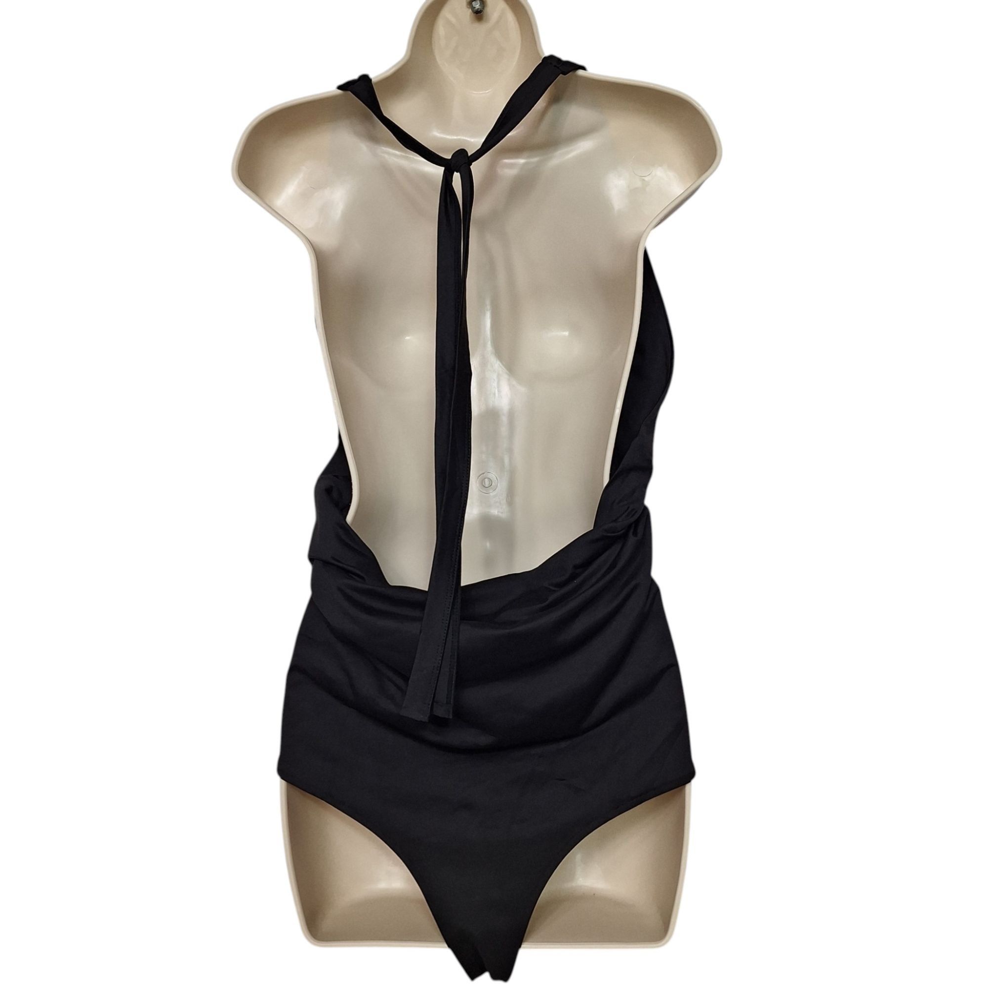 Other REORIA Plunge Deep Black V Neck Bodysuit Halter Backless Min Size XL / US 12-14 / IT 48-50 - 3 Thumbnail