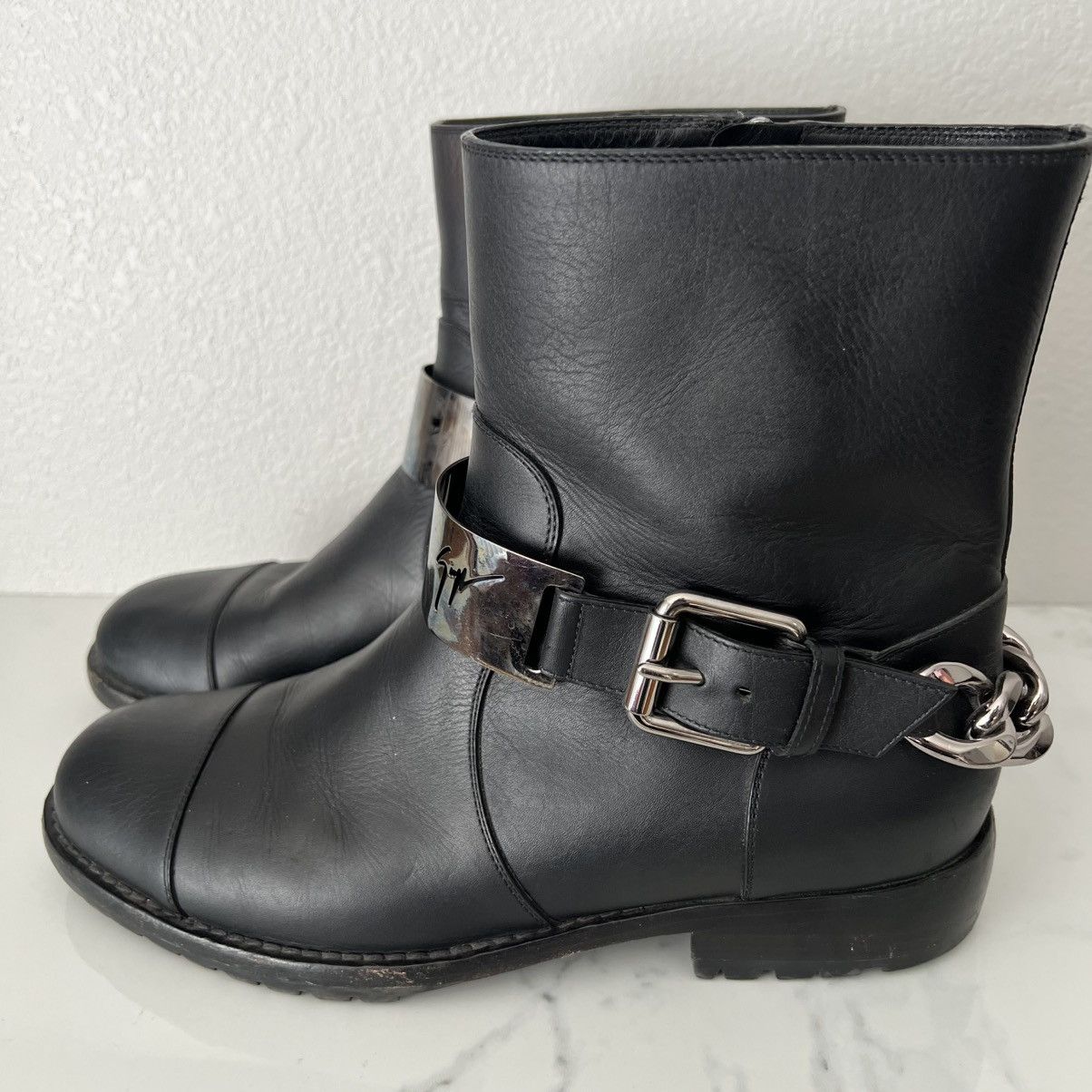 Giuseppe Zanotti Giuseppe Zanotti Men’s Chain Buckle Boots Size 40 Black Size US 8 / EU 41 - 3 Thumbnail