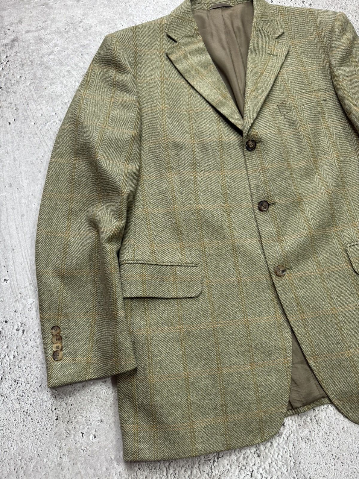 Ermenegildo Zegna Ermenegildo Zegna Green Tweed Blazer Wool Cashmere Jacket 52 Size US L / EU 52-54 / 3 - 3 Thumbnail