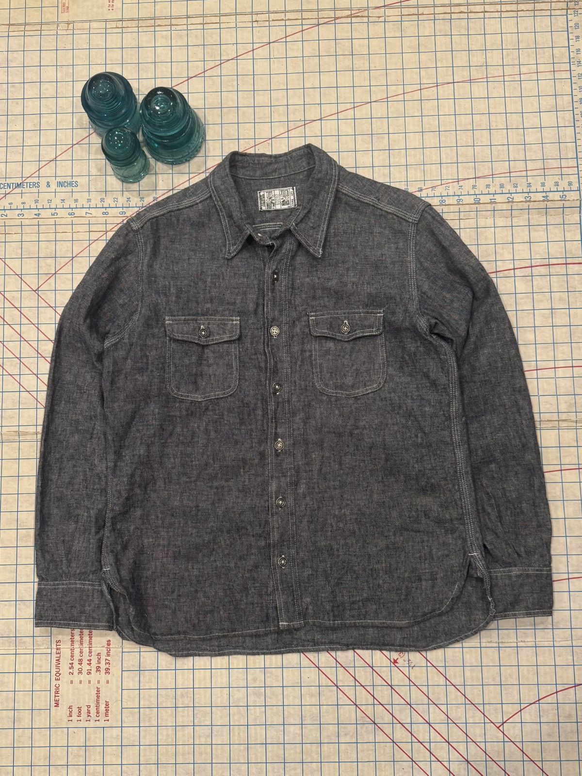 Left Field Nyc Left Field NYC Japanese Chambray Dust Bowl Work Shirt Medium Size US M / EU 48-50 / 2 - 1 Thumbnail