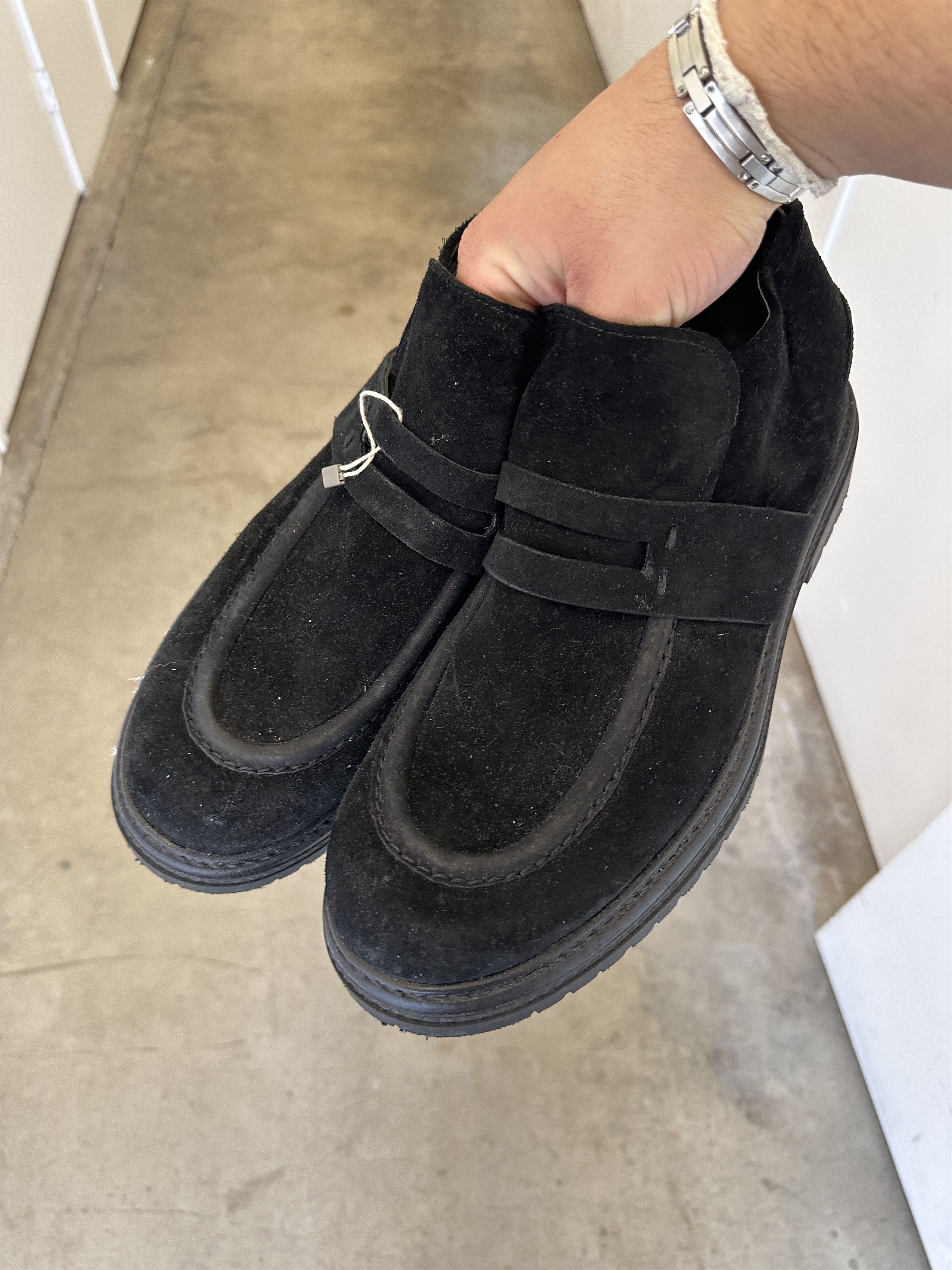 Handmade × Vintage Italian reverse Wallabee platform loafer. Size 13. 804. Size US 13 / EU 46 - 3 Thumbnail