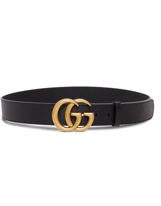 image of Gucci Re-Edition GG Leather Belt Size 70 in Black, Women's