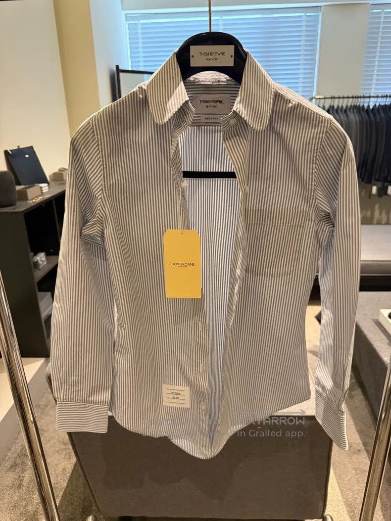Thom Browne Thom Browne Pale Blue Striped Shirt - Poplin Material, Lig Size S / US 4 / IT 40 - 3 Thumbnail