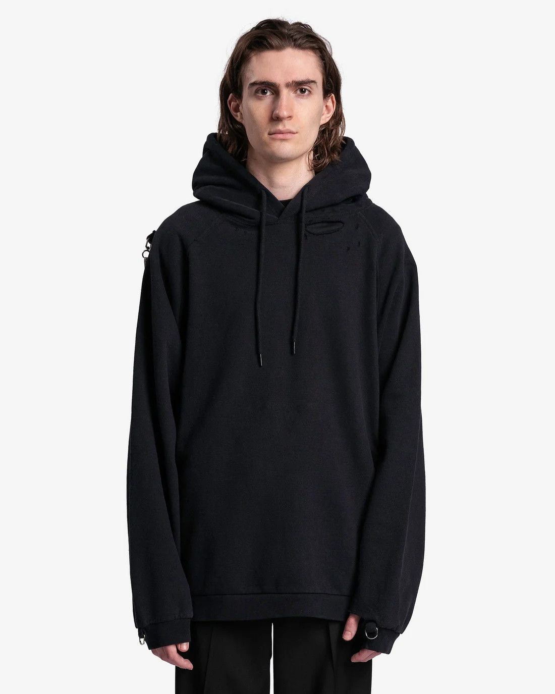 Raf Simons o1mle0924 Washed Big Fit Hoodie in Black Size US XS / EU 42 / 0 - 1 Thumbnail