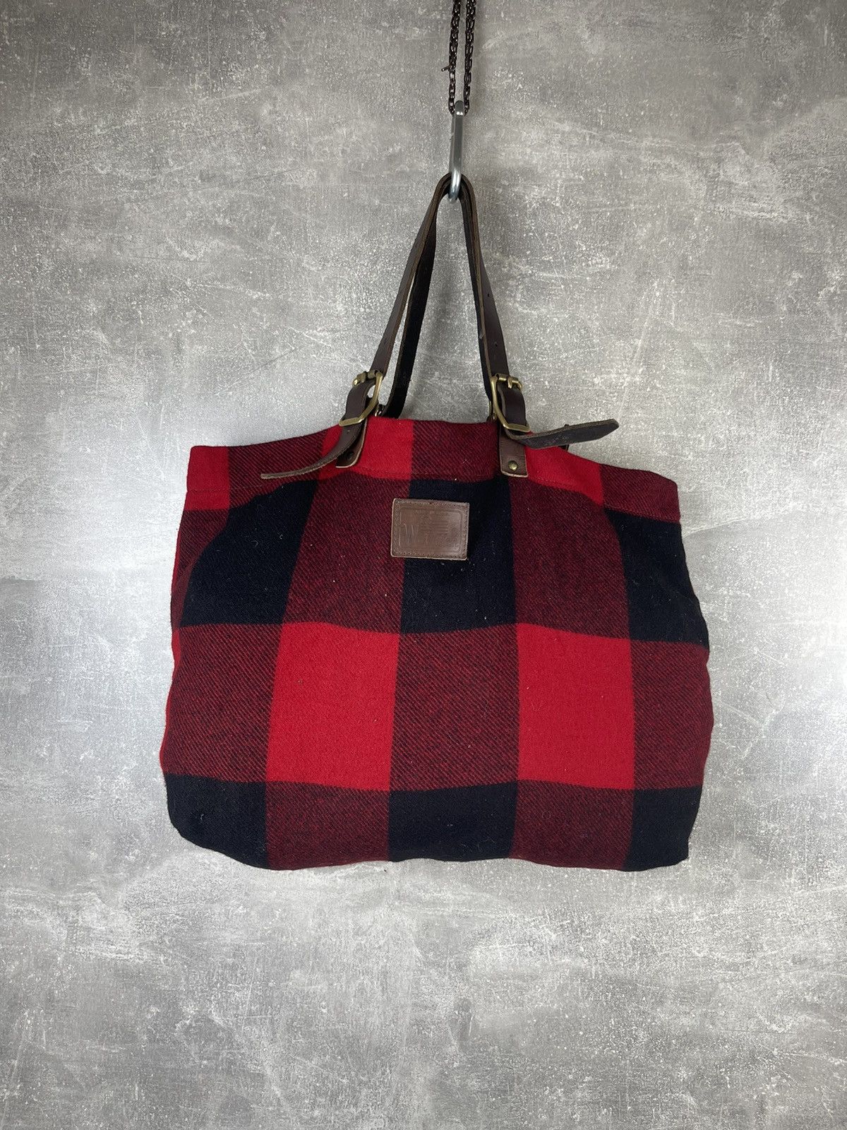 Made In USA x Vintage Woolrich X Abercrombie & Fitch Buffalo Plaid Wool Tote Bag in Red, Women's