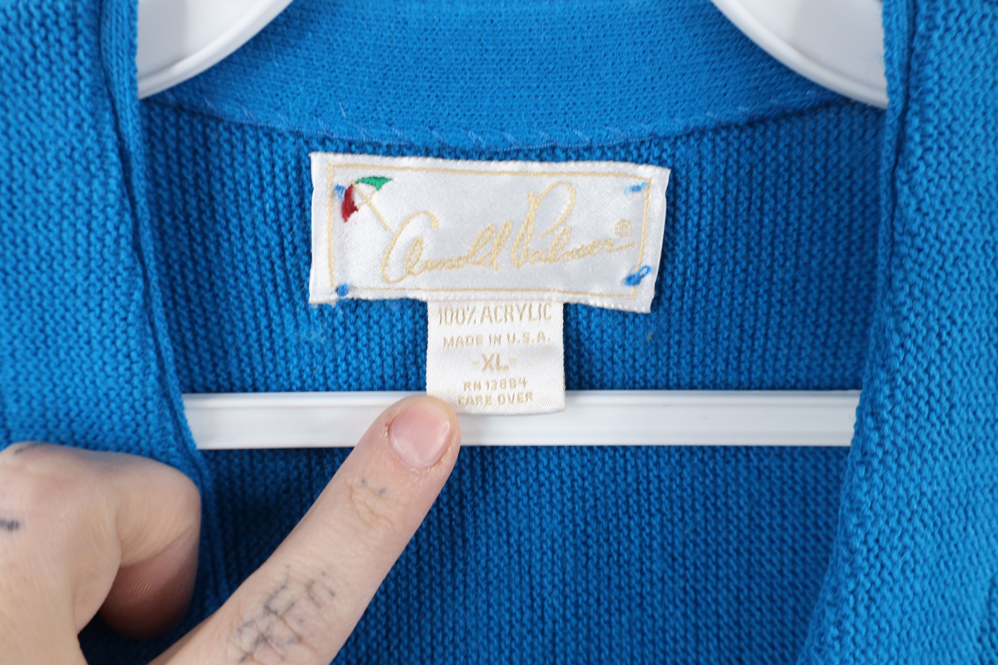 Vintage Vintage 70s 80s Streetwear Knit Cardigan Sweater Blue USA Size US XL / EU 56 / 4 - 5 Thumbnail