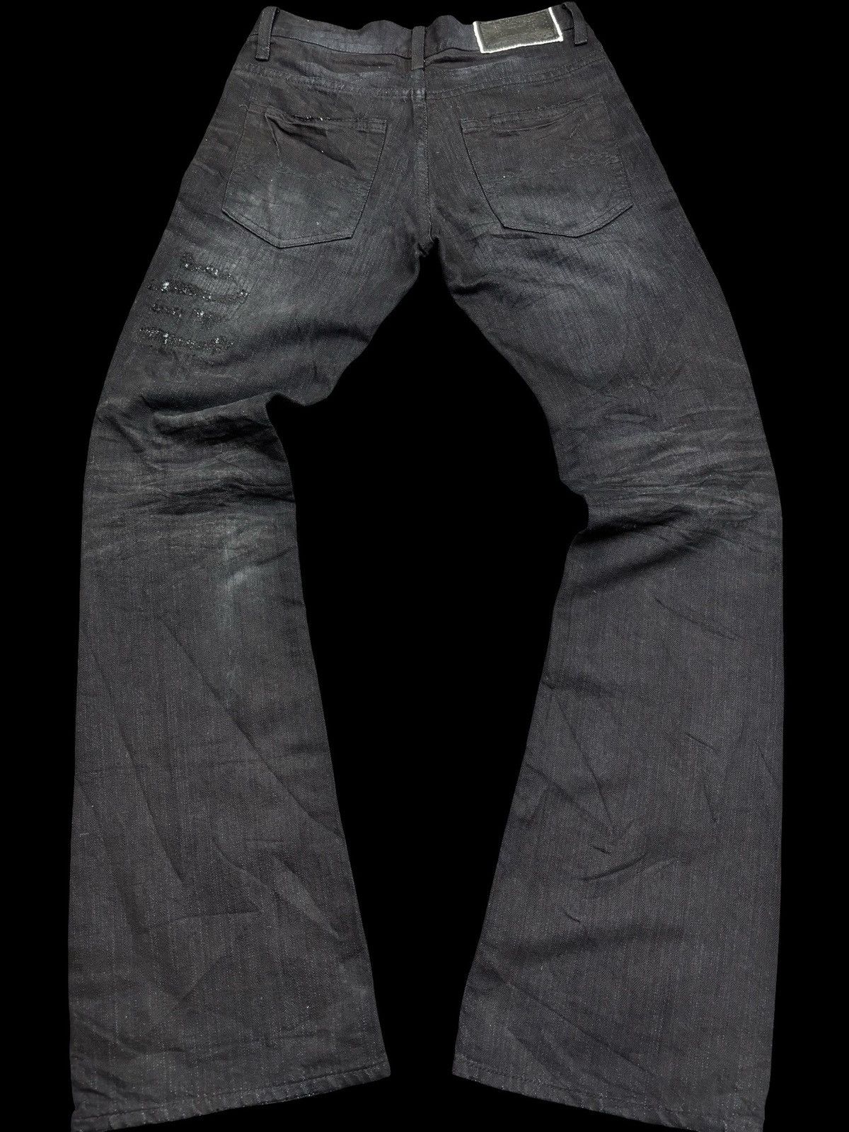 Japanese Brand 💥Flare💥Midas9 Rip&Repair Style Flare Denim F776 Size US 29 - 2 Thumbnail