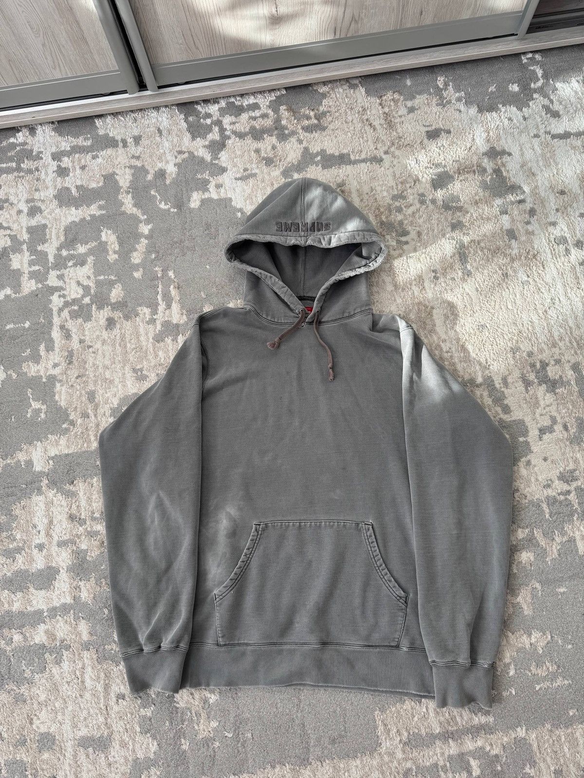 Supreme Supreme hoodie M cotton gray plain 18SS overdyed hoodie Size US M / EU 48-50 / 2 - 2 Thumbnail