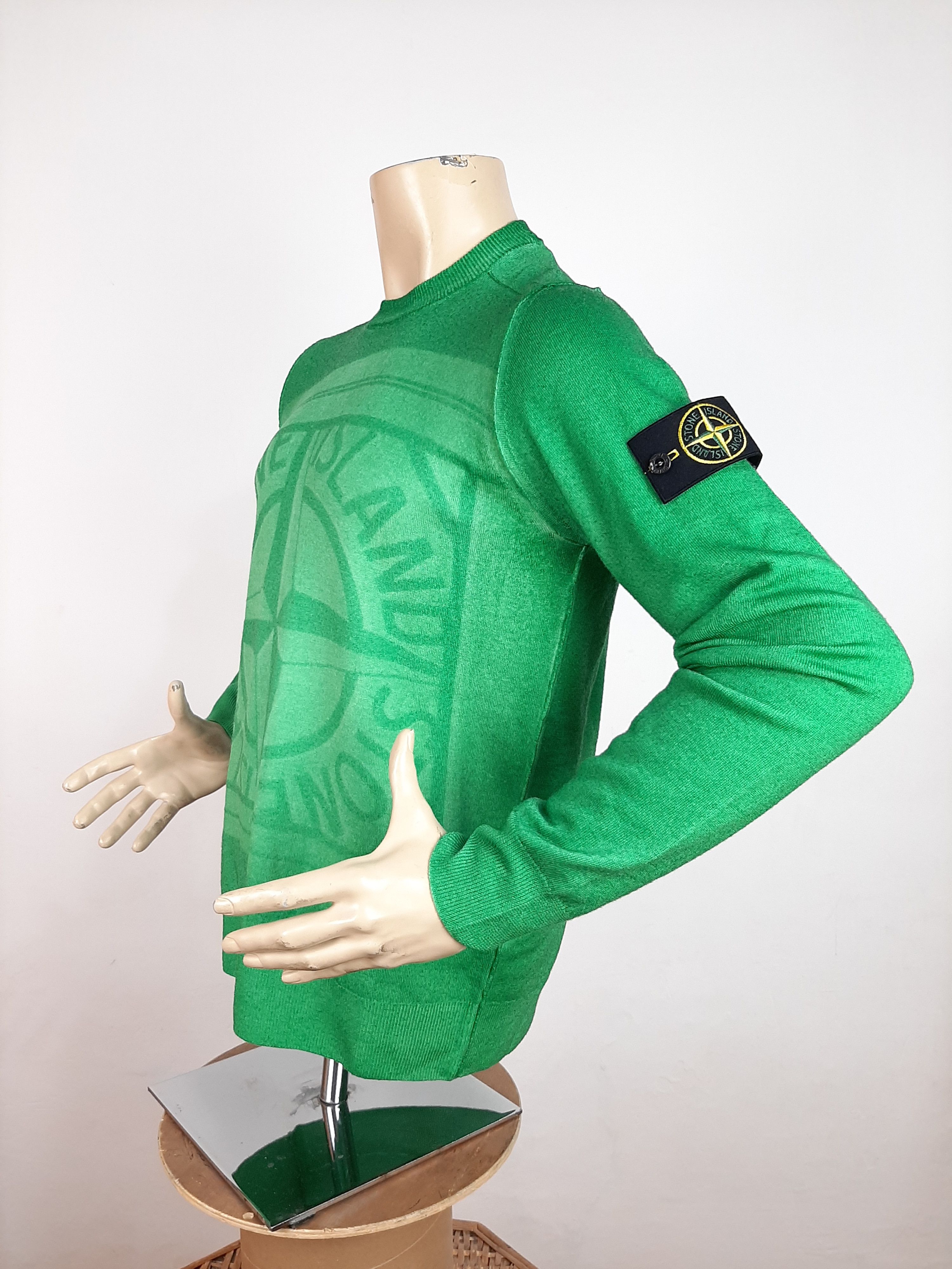 Stone Island Stone Island Compass Motif Sweater Green Men's Size M Size US M / EU 48-50 / 2 - 5 Thumbnail