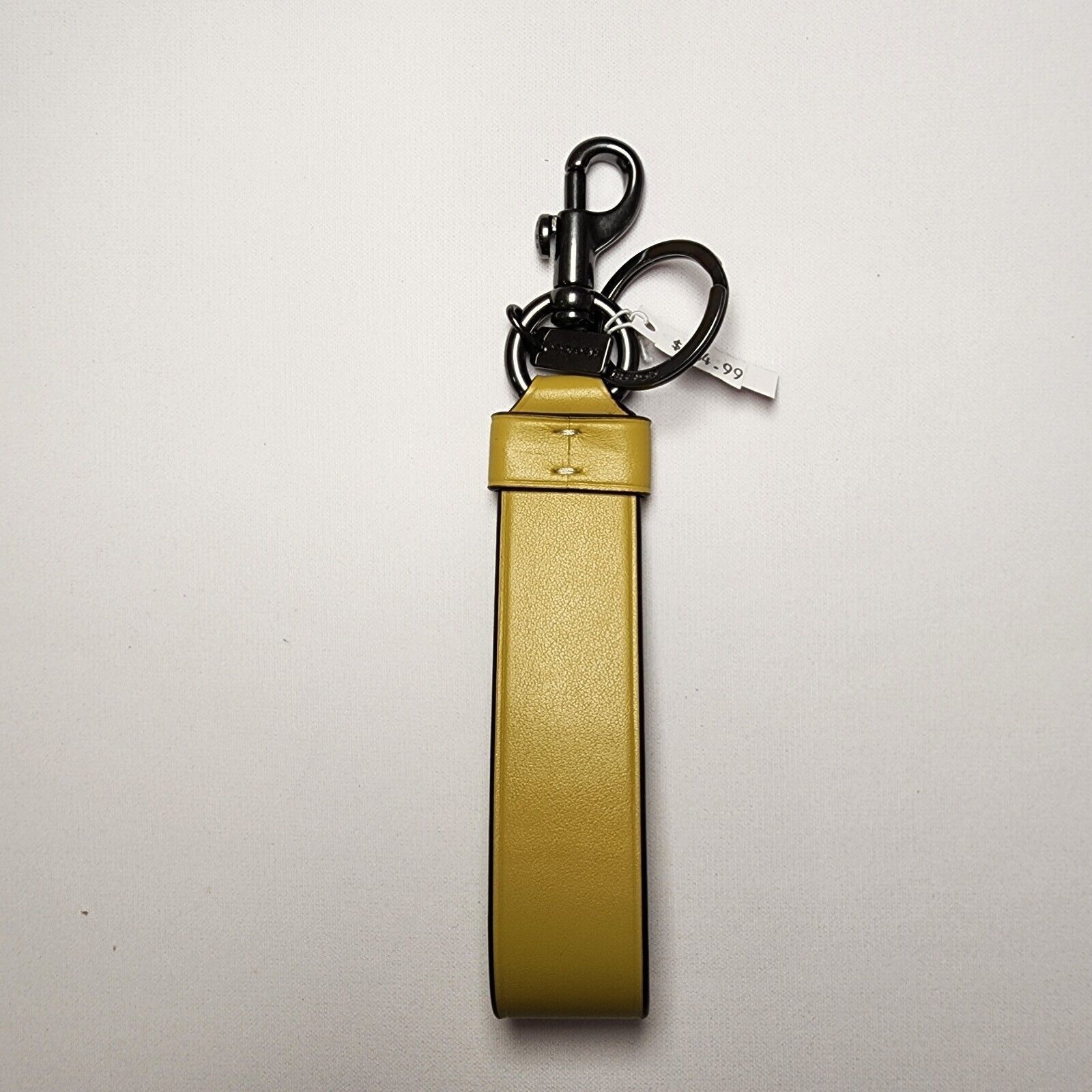 Coach NWT Coach CH075 Loop Key Fob In Refined Leather Chartreuse Size ONE SIZE - 3 Thumbnail
