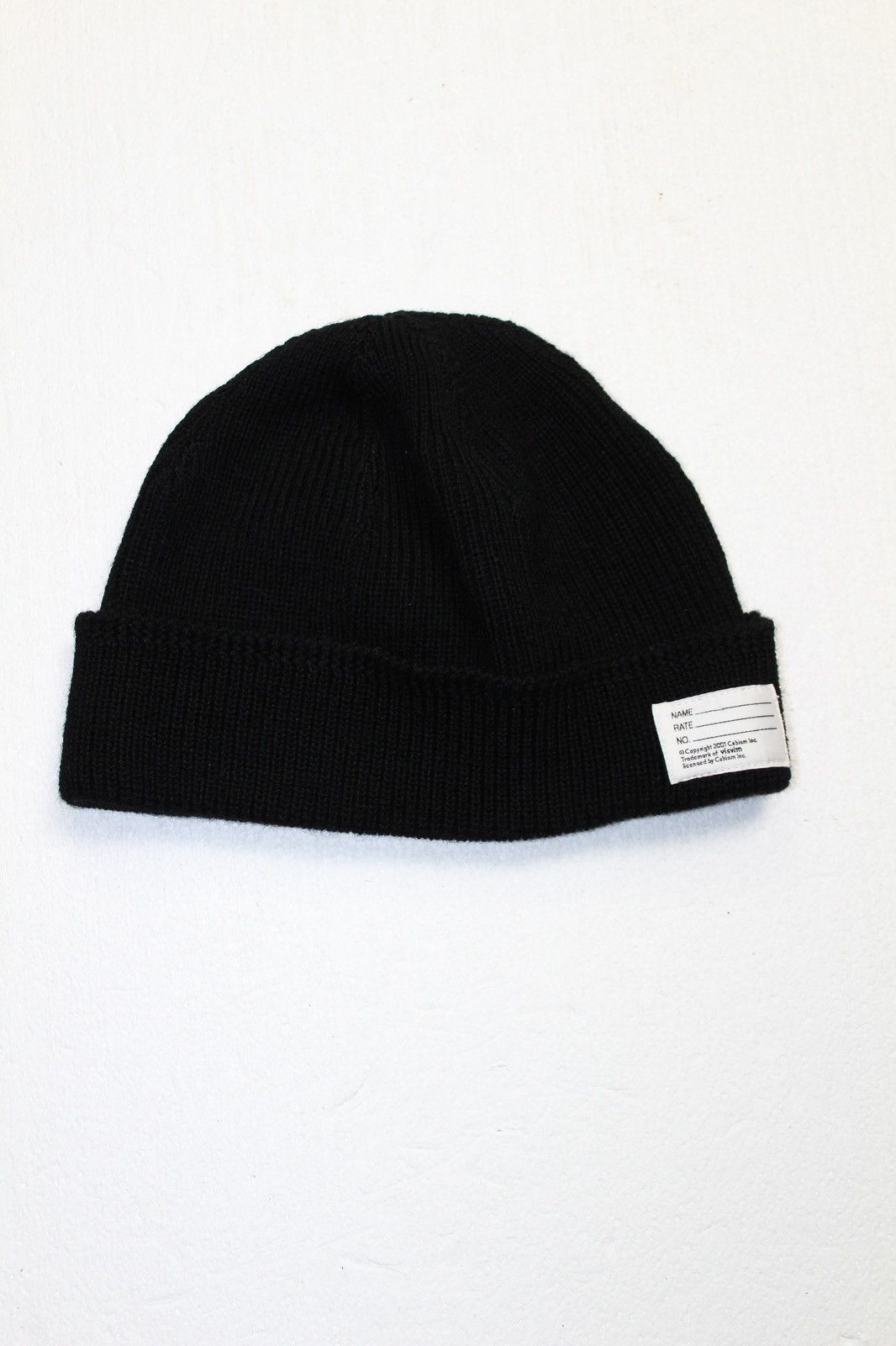 image of Visvim Wool Knit Beanie in Black, Men's