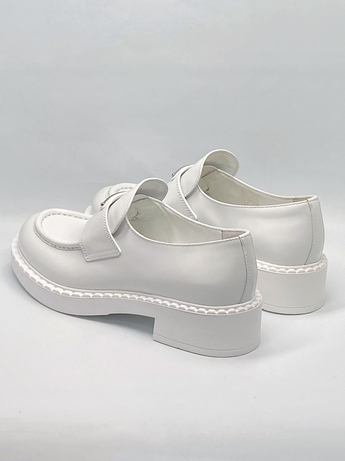 Prada Prada Spazzolato Logo Platform Leather Loafers size 40 Size US 10 / IT 40 - 8 Thumbnail