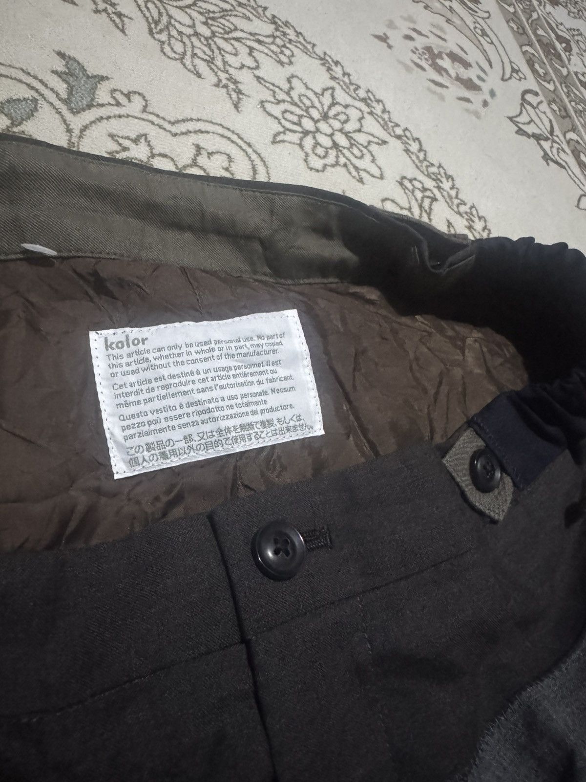 Kolor × Sacai 🇯🇵 Vtg Kolor Two Tone Resemble Formal Grey Slack Pant Size US 34 / EU 50 - 4 Thumbnail