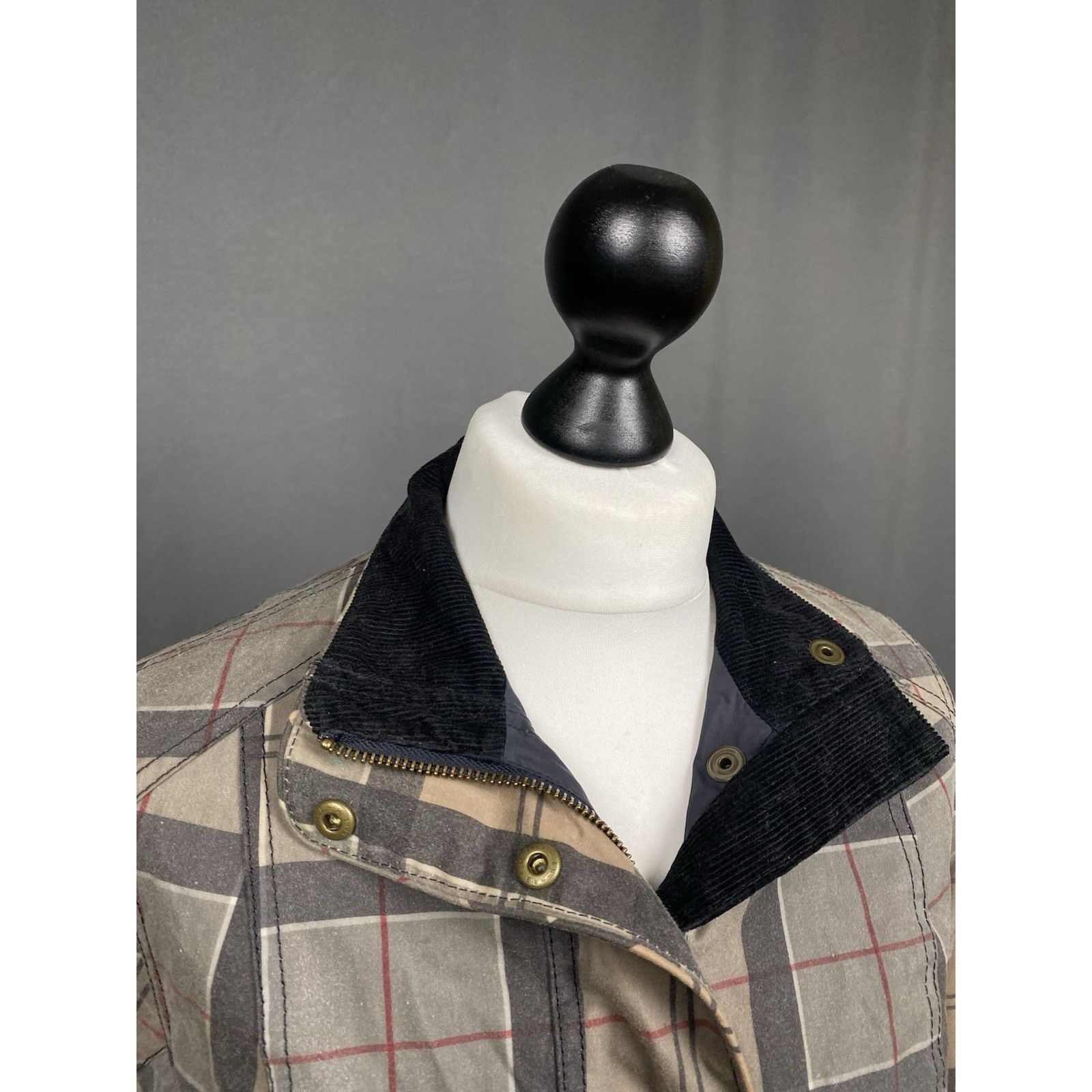 Barbour Barbour Tartan Check Women's Beige Waxed Jacket Size UK 10 U Size L / US 10 / IT 46 - 6 Thumbnail