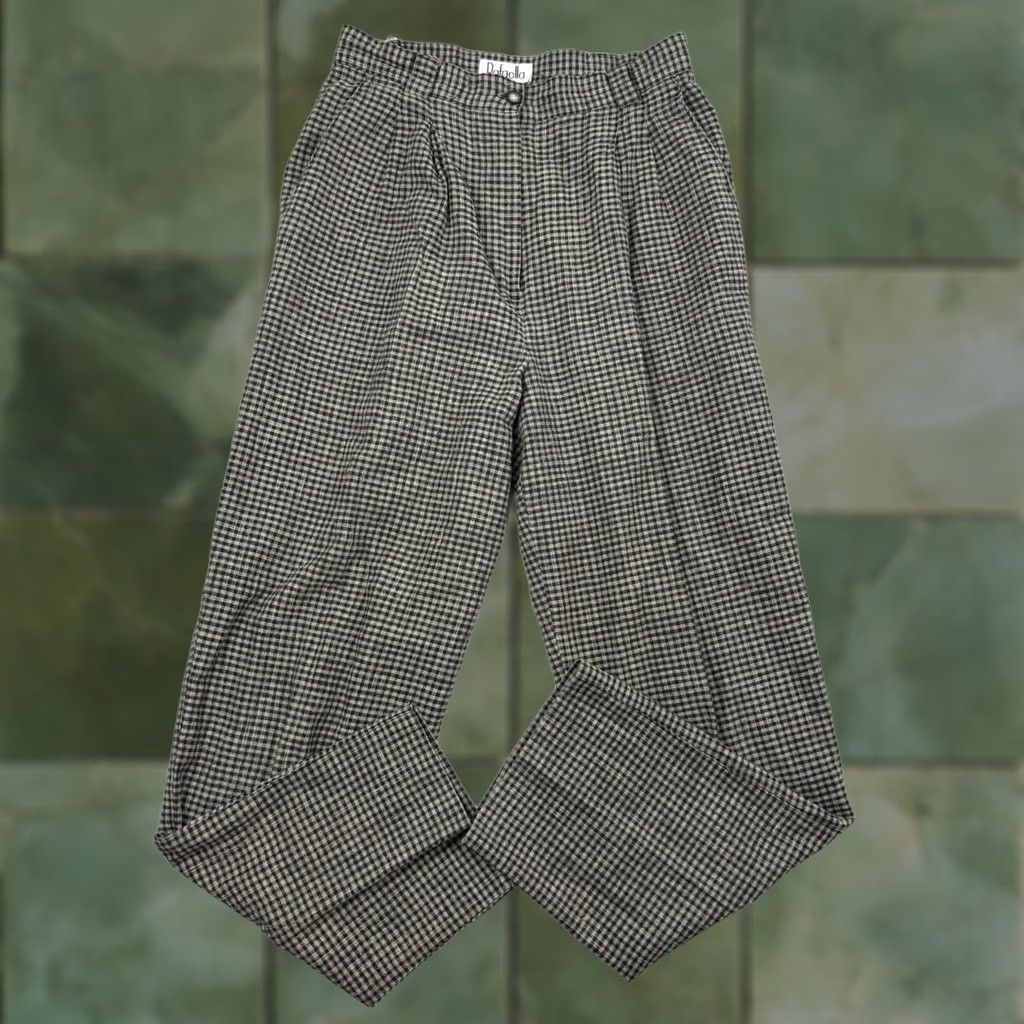 Vintage VINTAGE Rafaella Pants Womens 10 Linen Cotton Plaid Trousers Hipster 80s 90s Size 32" / US 10 / IT 46 - 1 Thumbnail