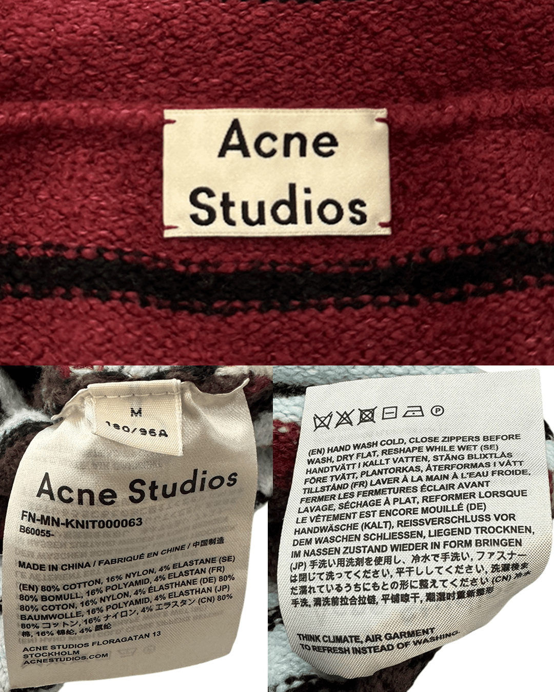 Acne Studios Acne Studios Stripe Knit Hood Zip-Up Size US M / EU 48-50 / 2 - 10 Thumbnail