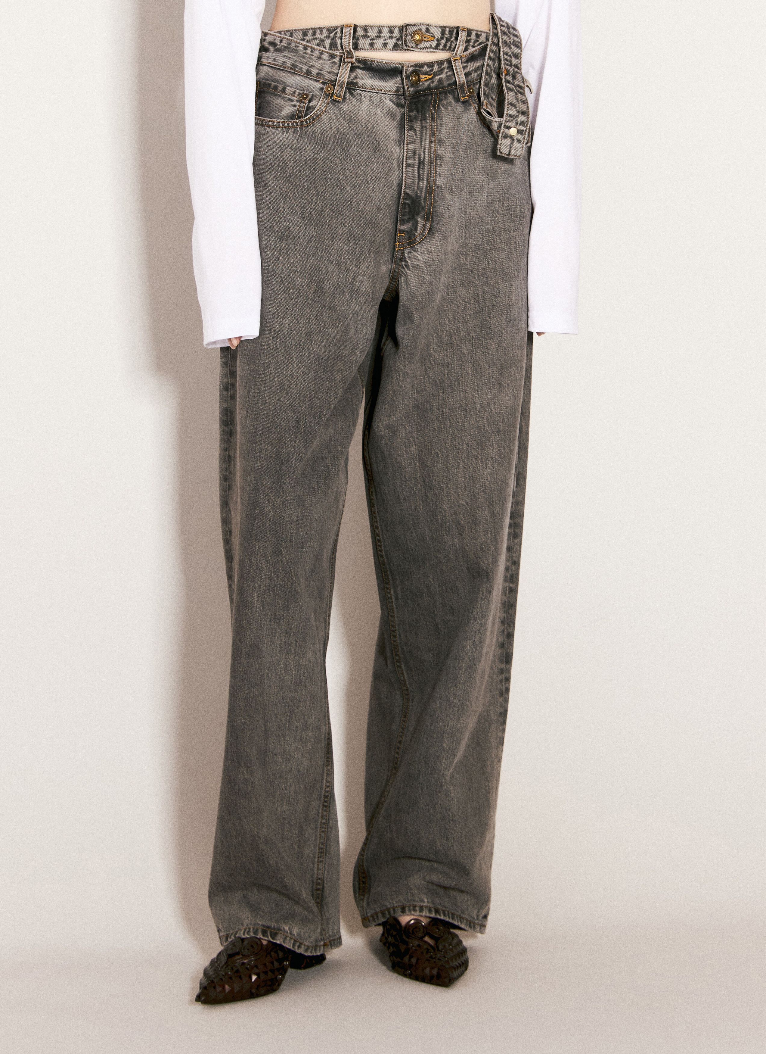 Y/Project Y/PROJECT Black Multi Waistband Jeans Size US 30 / EU 46 - 1 Thumbnail