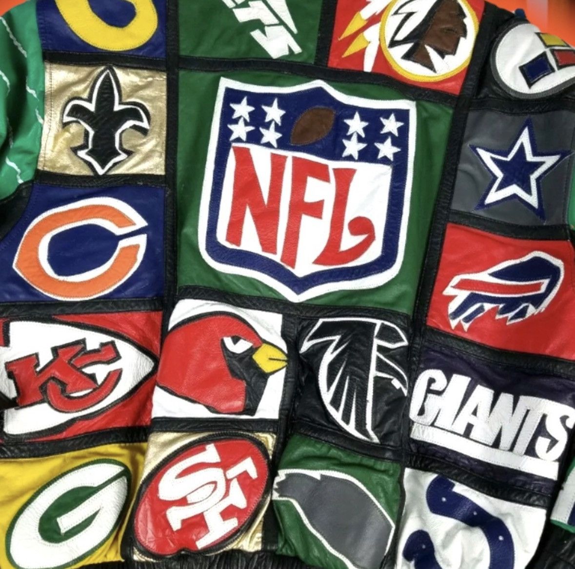 NFL 💎ViNTaGe💎 ReVi NFL 🏈 LeaTHeR BoMBeR 💣 🧥 Size US M / EU 48-50 / 2 - 2 Thumbnail