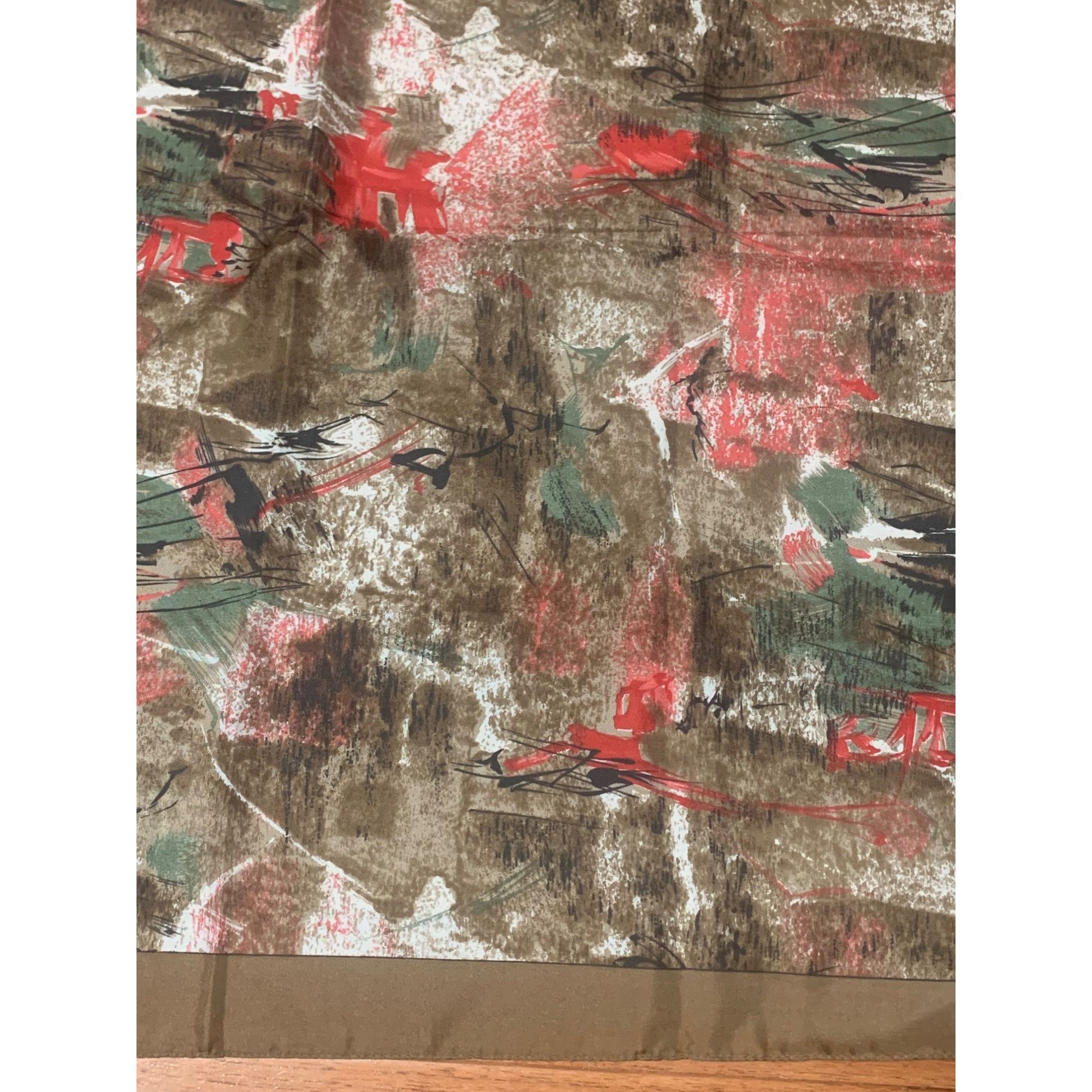 Vintage Vintage Abstract Floral Scarf Wall Art Polyester Made In Ita Size ONE SIZE - 5 Thumbnail