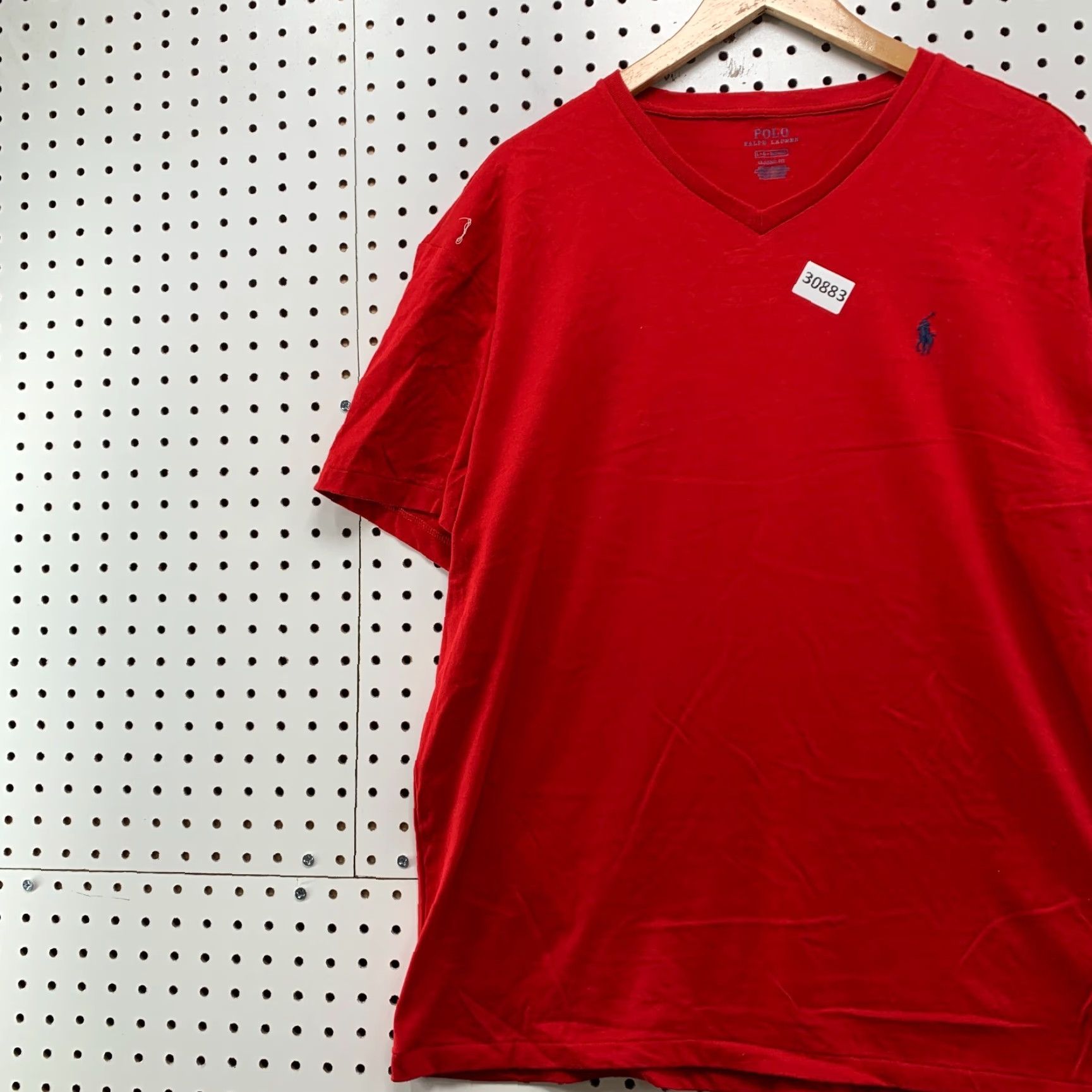Polo Ralph Lauren Polo Ralph Lauren Shirt Mens Large Red Blue Pony V Neck Classic Fit 24X28.5 Size US L / EU 52-54 / 3 - 3 Thumbnail