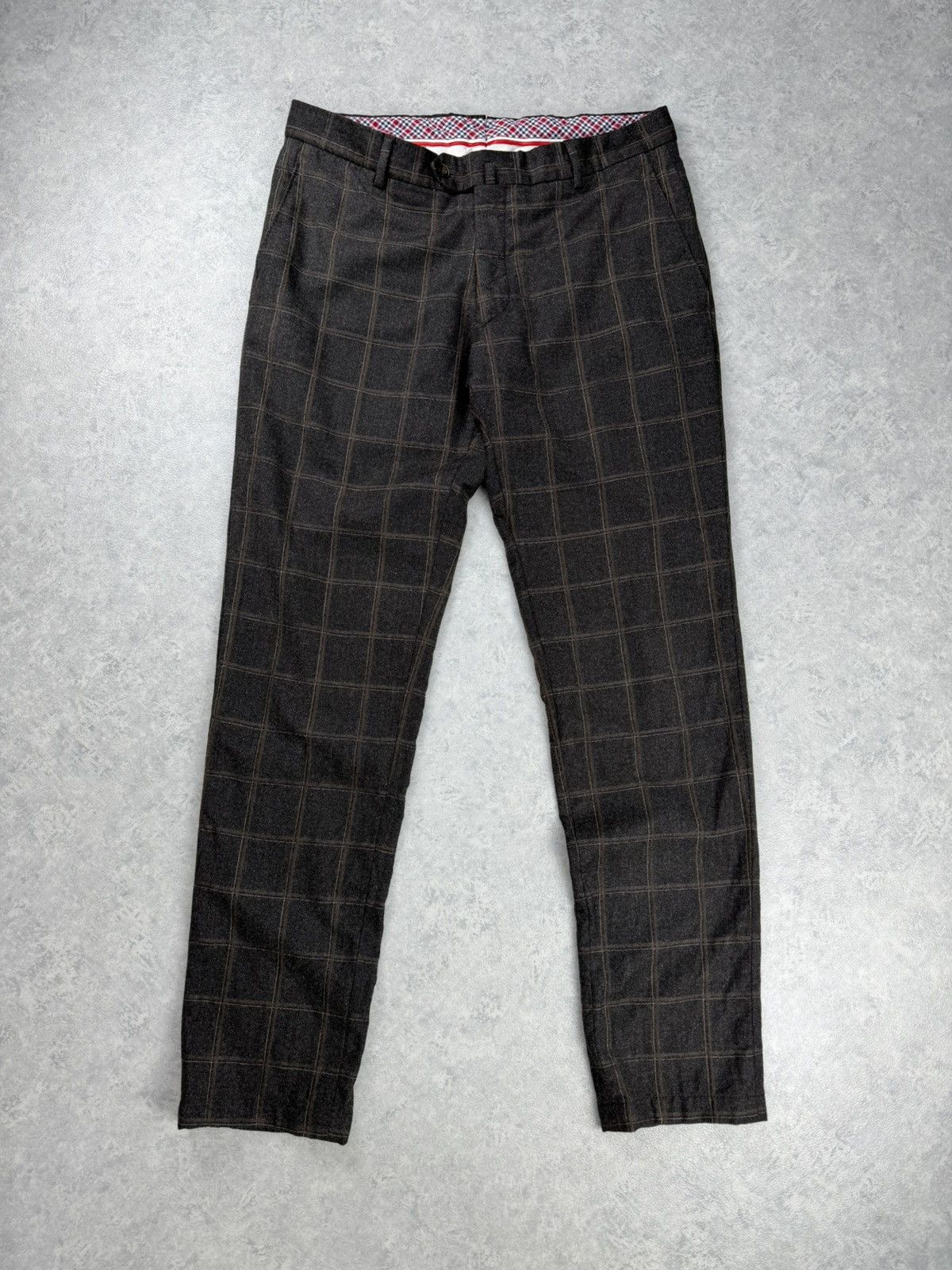 L.B.M. 1911 L.B.M. 1911 Tailored Wool Trousers Check Brown Size 50R Size 40R - 1 Thumbnail