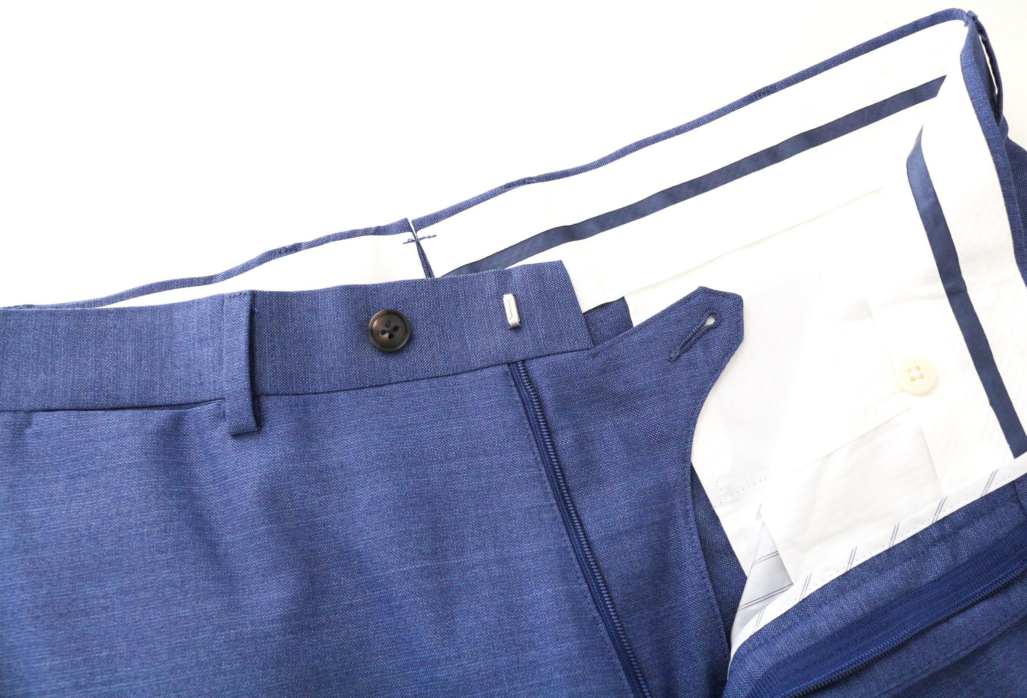 Suitsupply BRESCIA UK44R Blue Wool Pleated Lined Trousers 76266 Size 44R - 3 Thumbnail