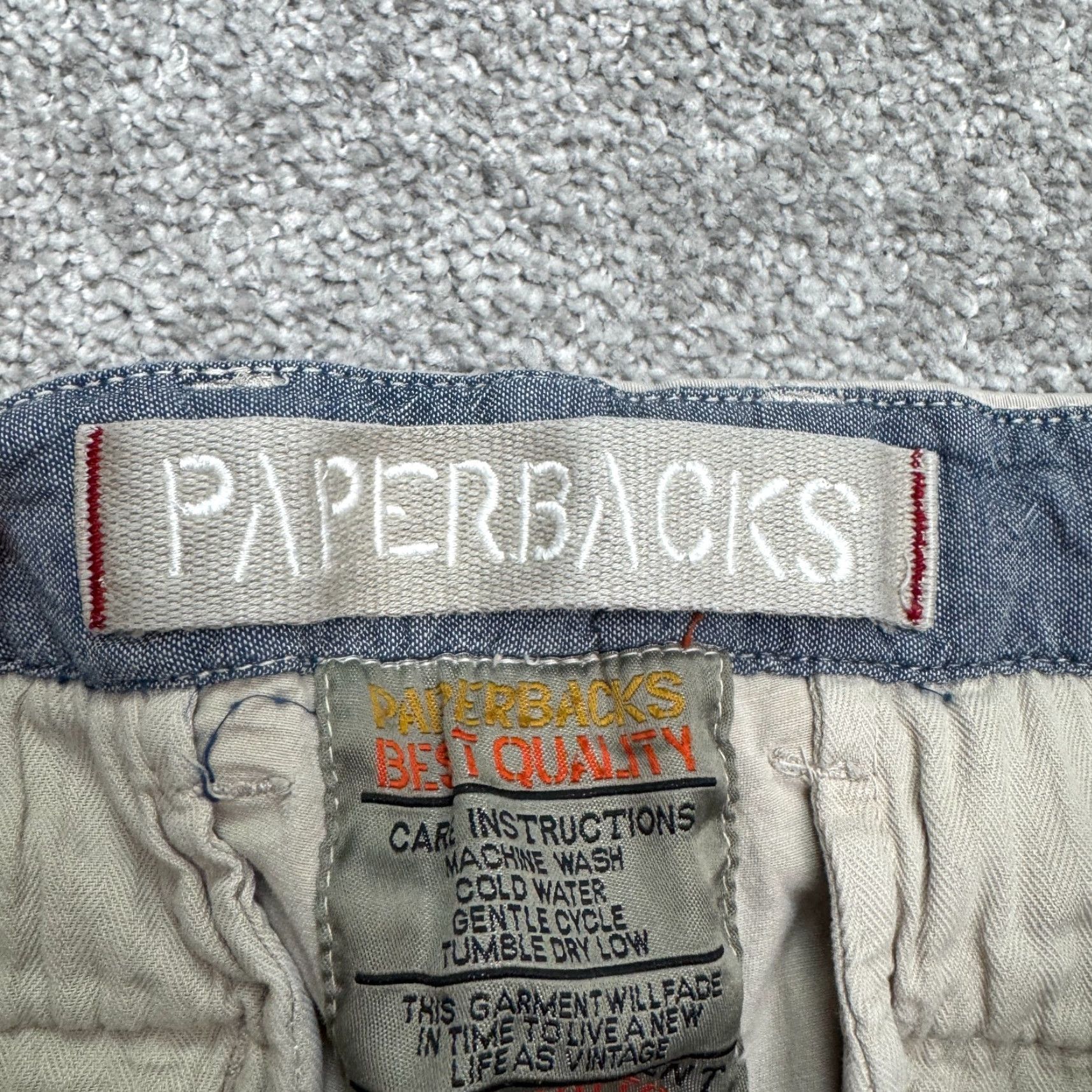 Vintage Paperbacks Chino Shorts Mens 38 Beige Cotton Flat Front Pockets Button Casual Summer Wearable Regular Vintage: No Size US 38 / EU 54 - 7 Thumbnail