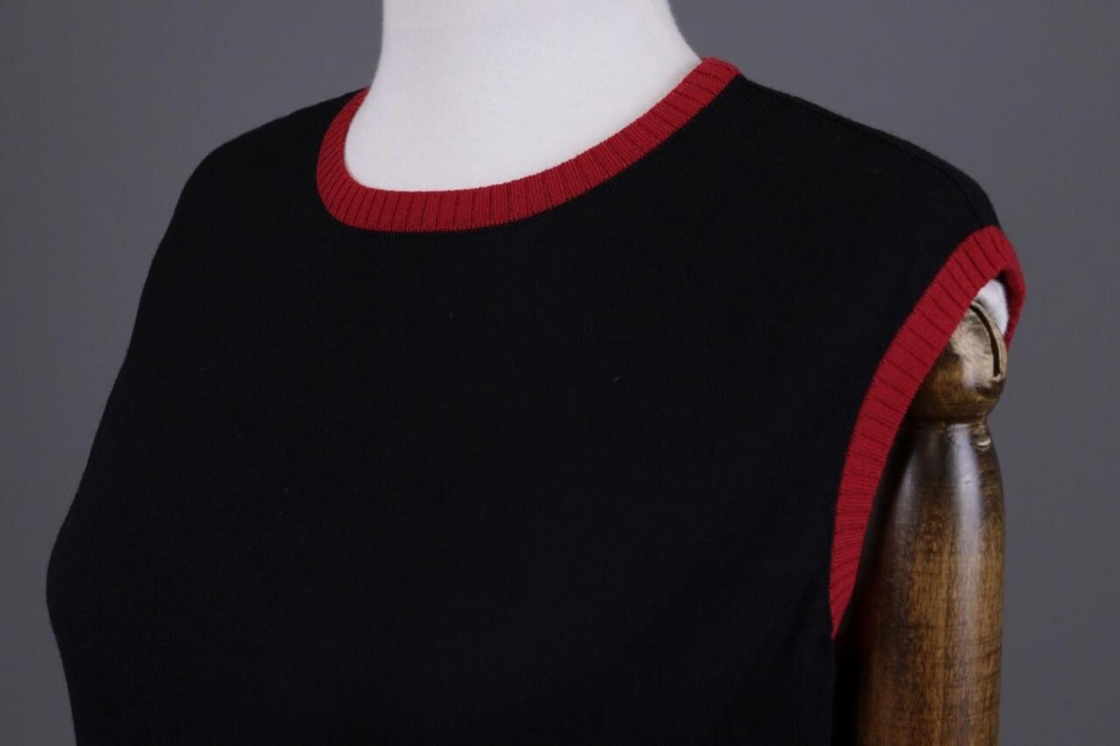 Escada Vintage Escada Black/Red Wool Knit Vest Sweater Size 40 Size M / US 6-8 / IT 42-44 - 8 Thumbnail