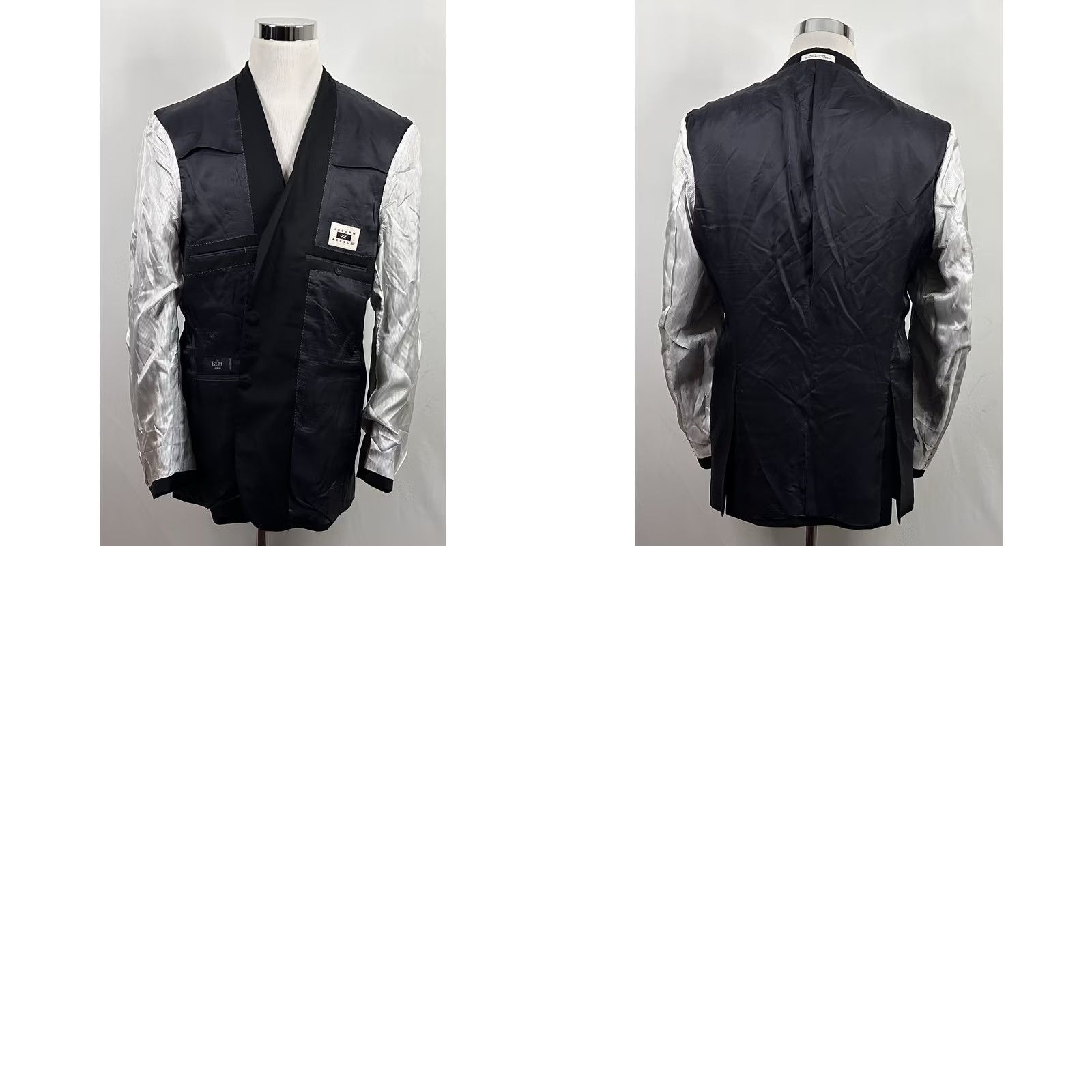 Joseph Abboud Joseph Abboud Sport Coat BLACK Wool 44L Double Vented Two-Button Notch Lapel 2 Piece Formal Mens Regular Jacket Coat Size US XS / EU 42 / 0 - 8 Thumbnail