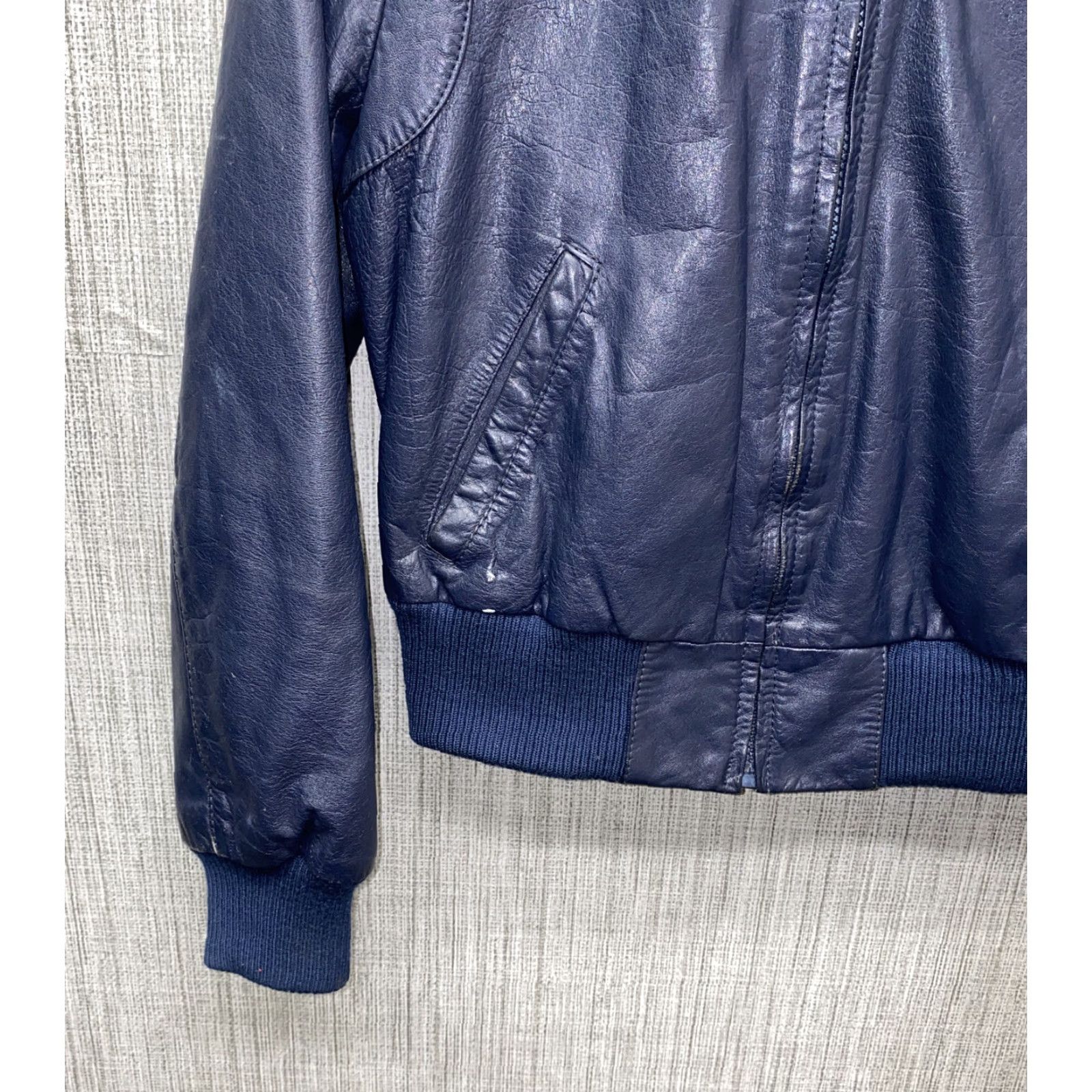 Vintage Women’s Leather Jacket Size 8 Blue Full Zip Casual Outerwear Size M / US 6-8 / IT 42-44 - 4 Thumbnail