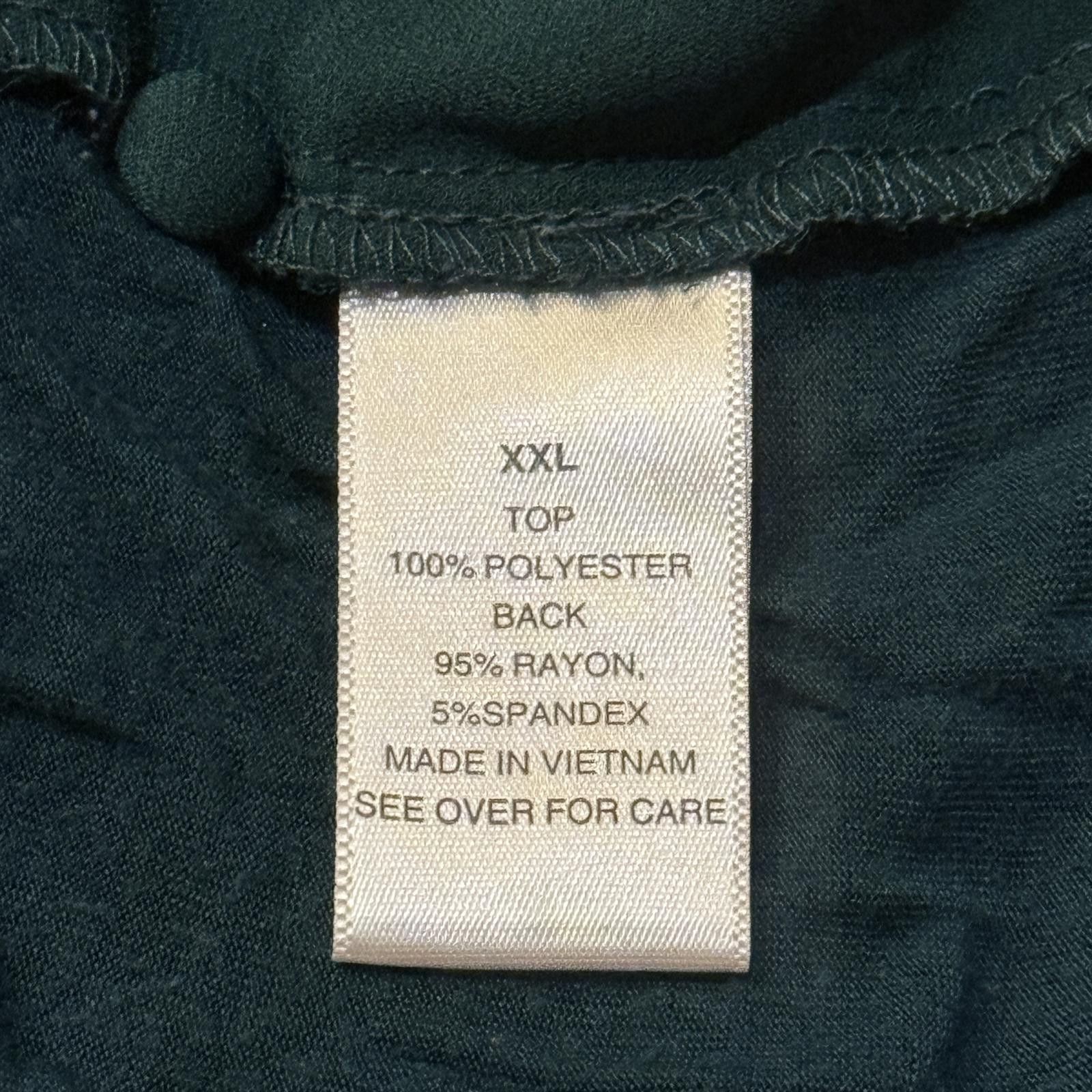 Designer Fortune + Ivy covered-button mixed-media teal blouse – XXL Size XXL / US 16-18 / IT 52-54 - 4 Thumbnail